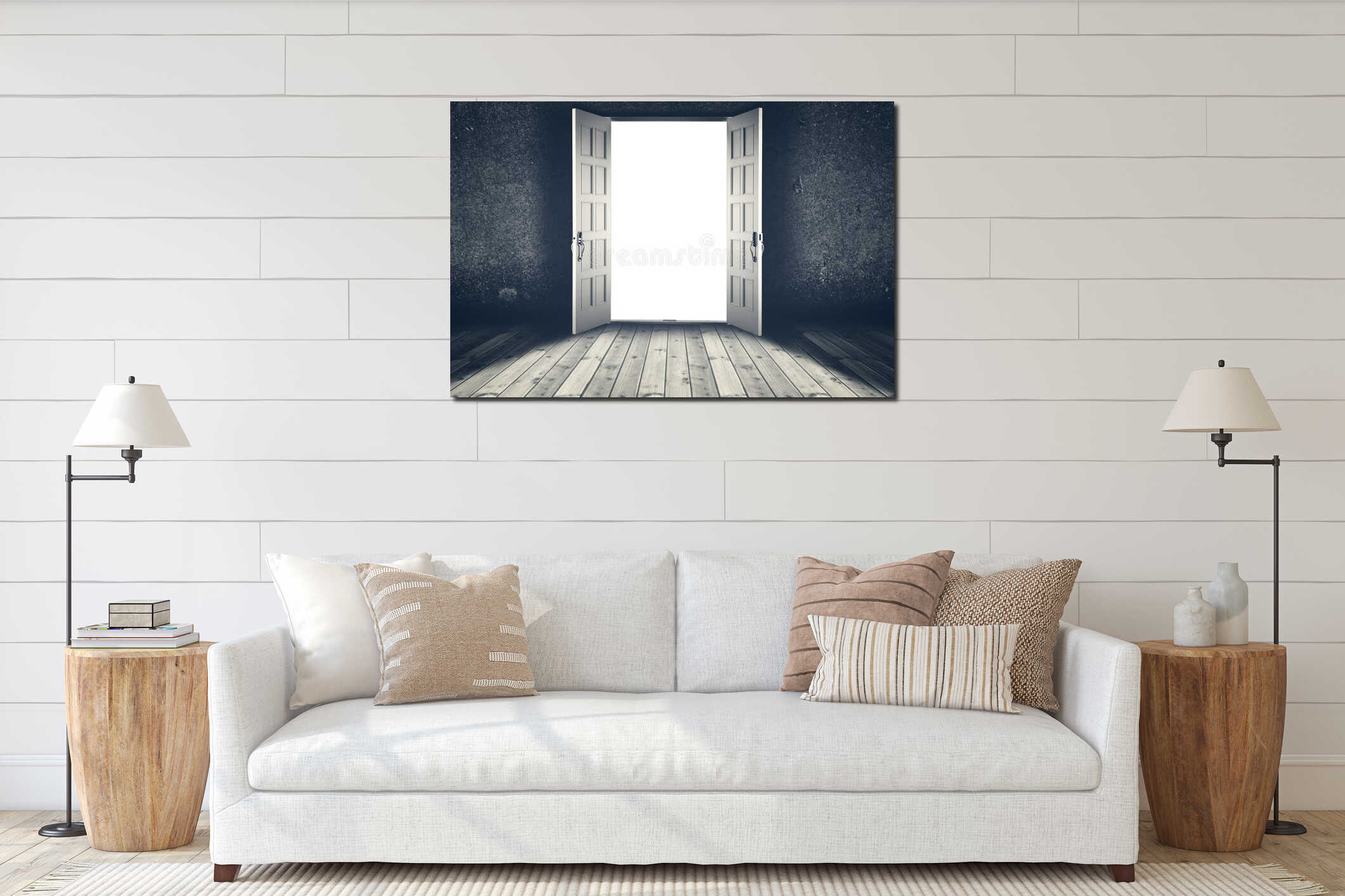 Canvas hanging interior mockup