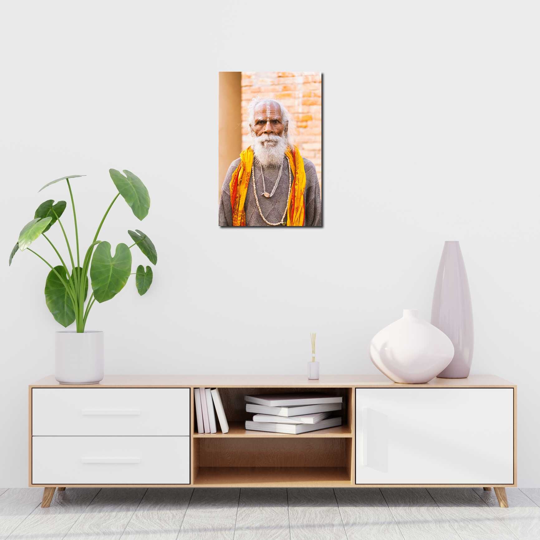 Canvas above sofa for size context