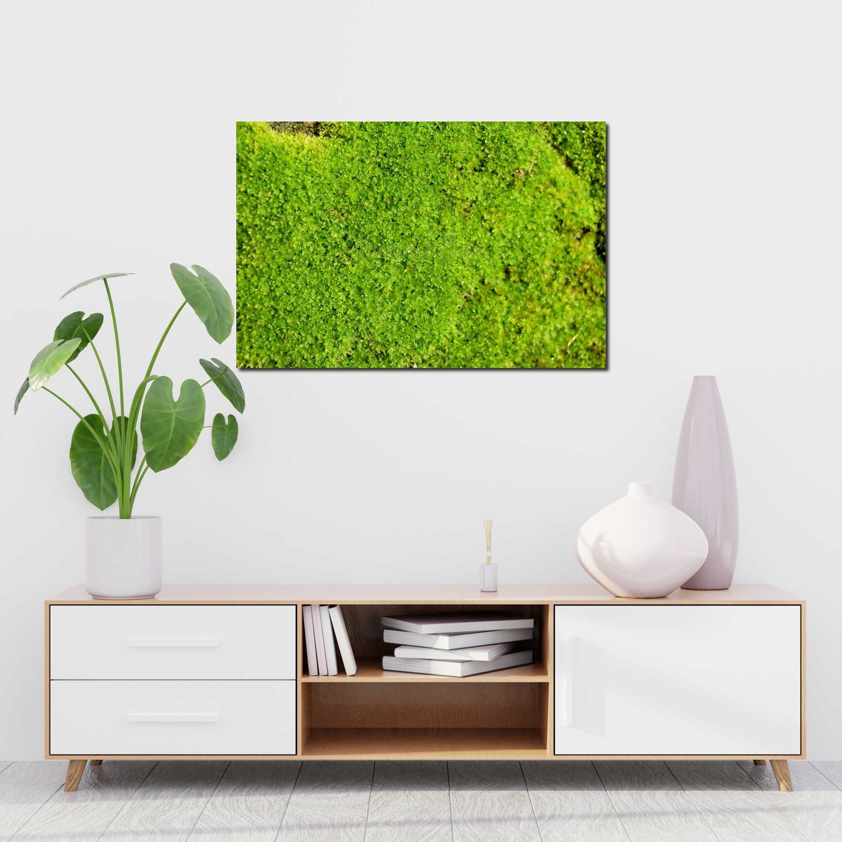 Canvas above sofa for size context