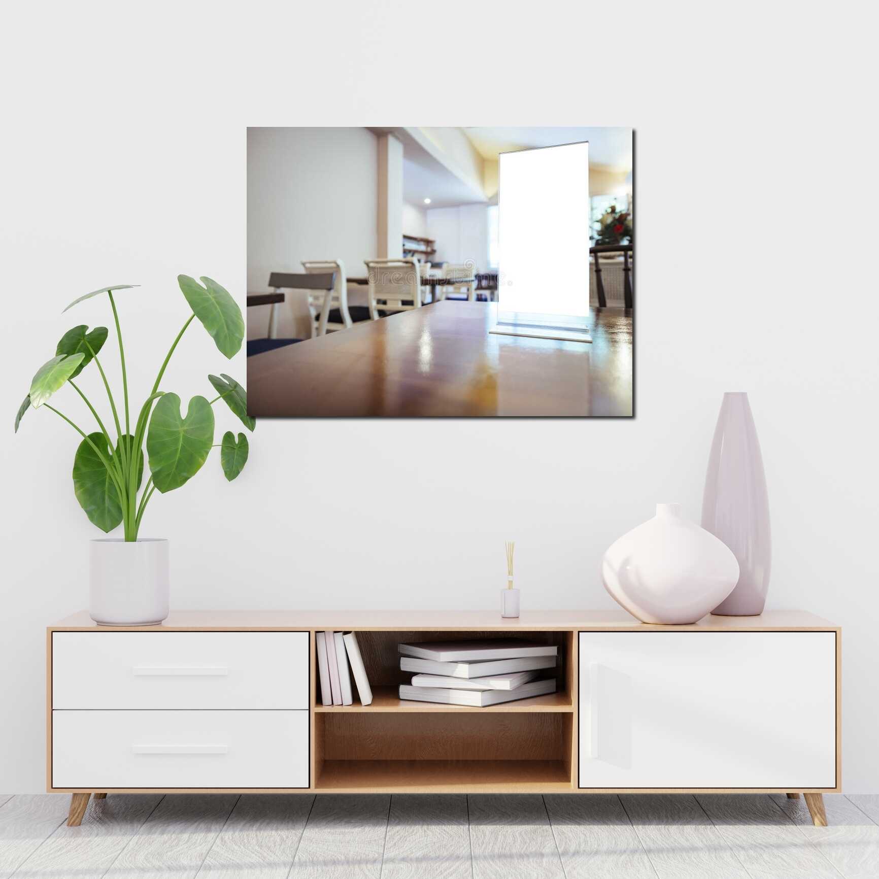 Canvas above sofa for size context