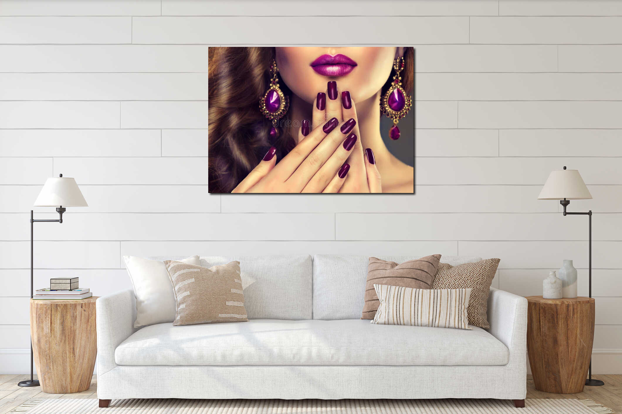 Canvas hanging interior mockup