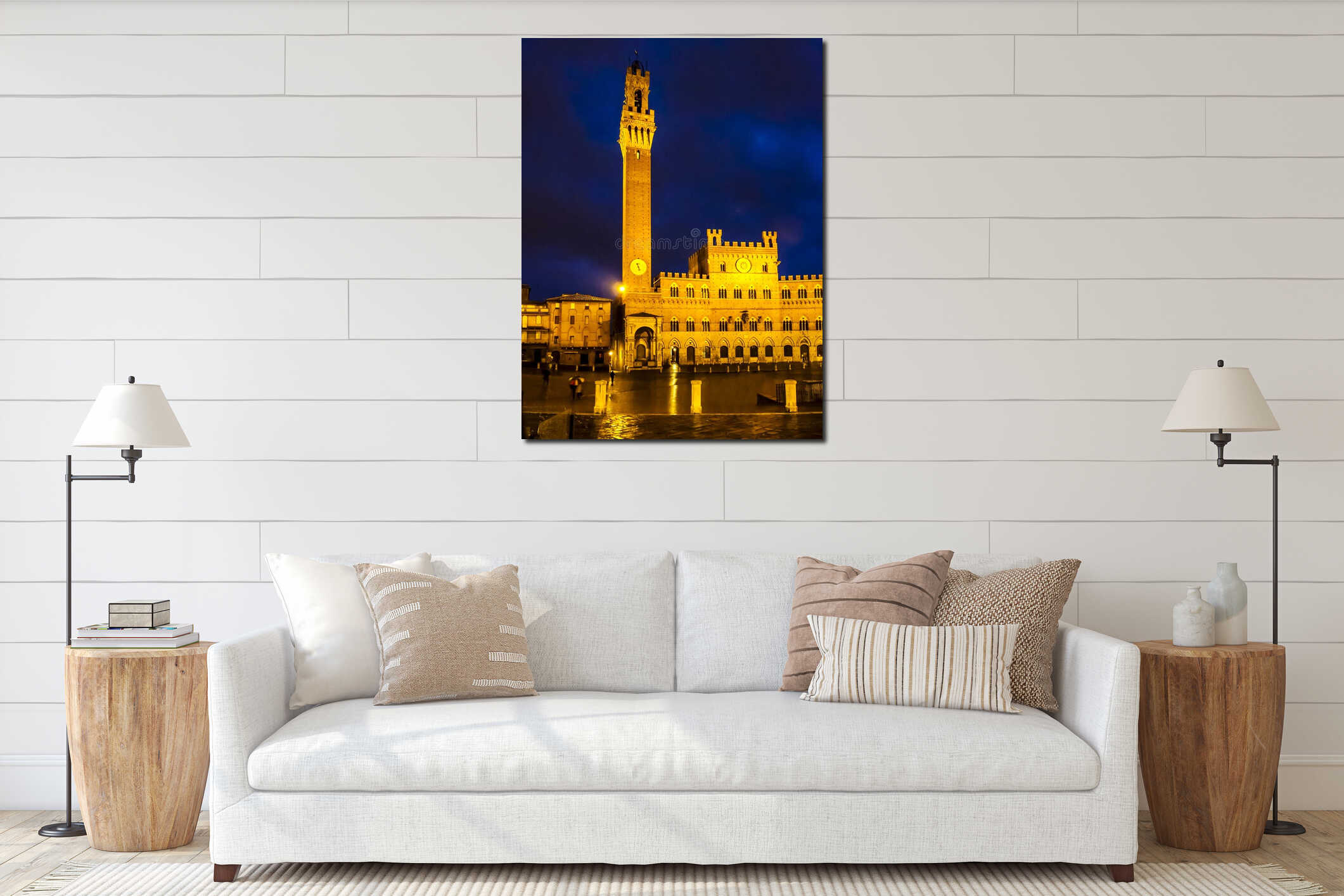 Famous Torre del Mangia in Siena interior mockup