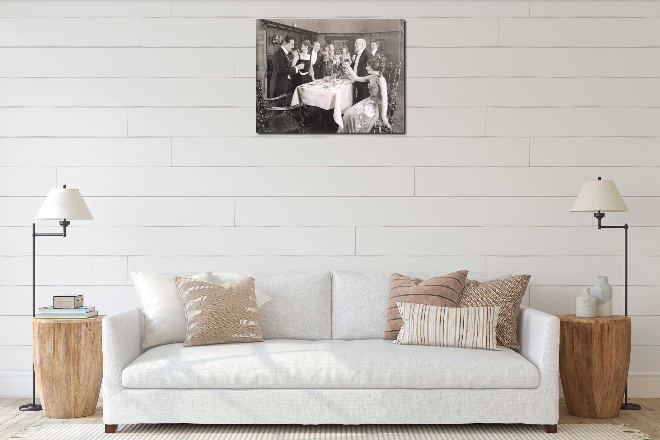 Canvas hanging interior mockup