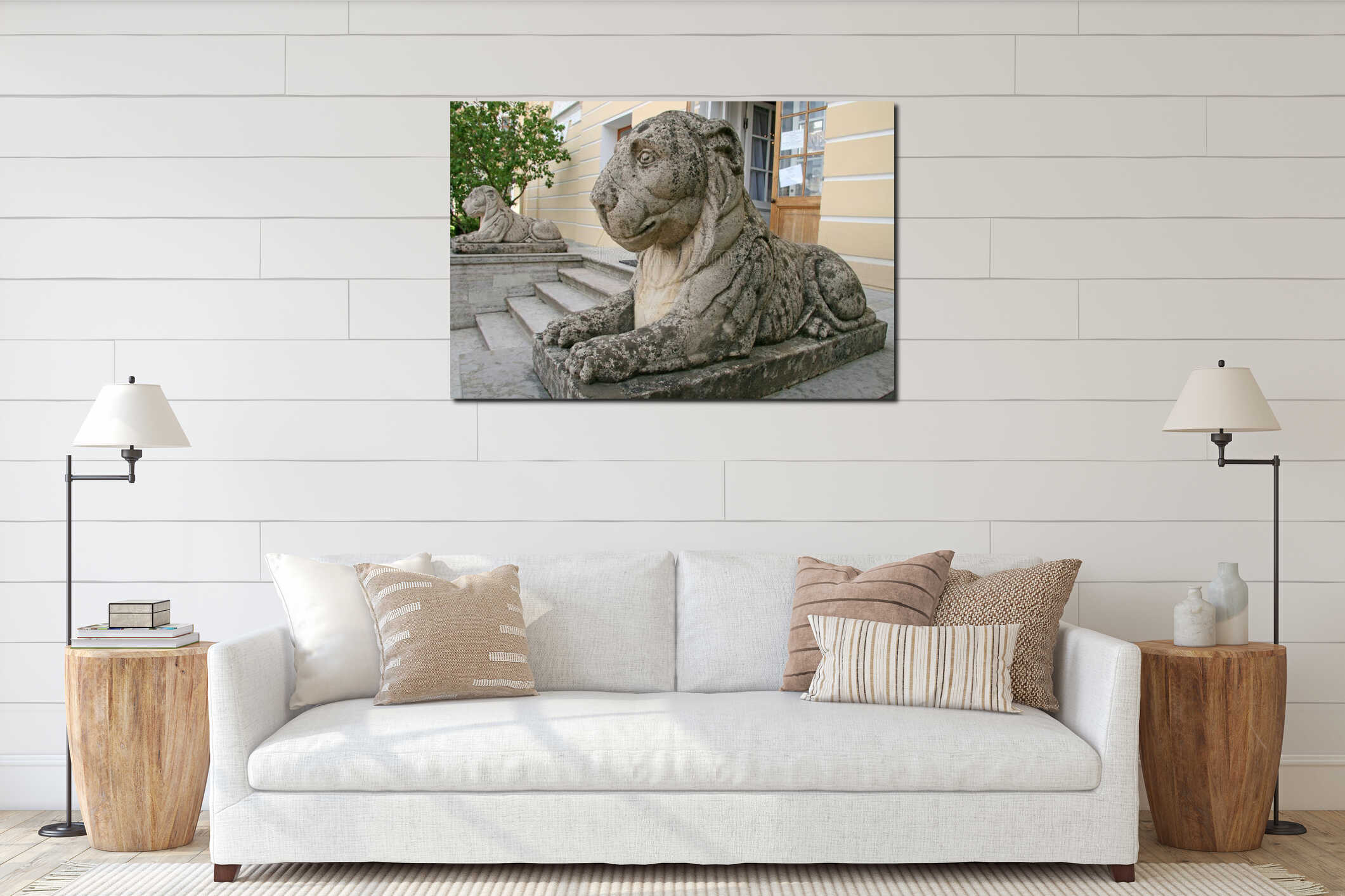 Lion at the Pavlovsk palace, Pavlovsk, Russia interior mockup