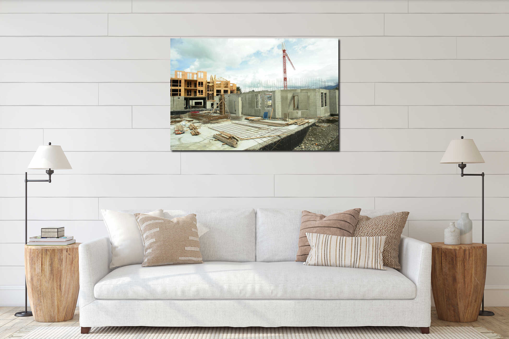 Canvas hanging interior mockup