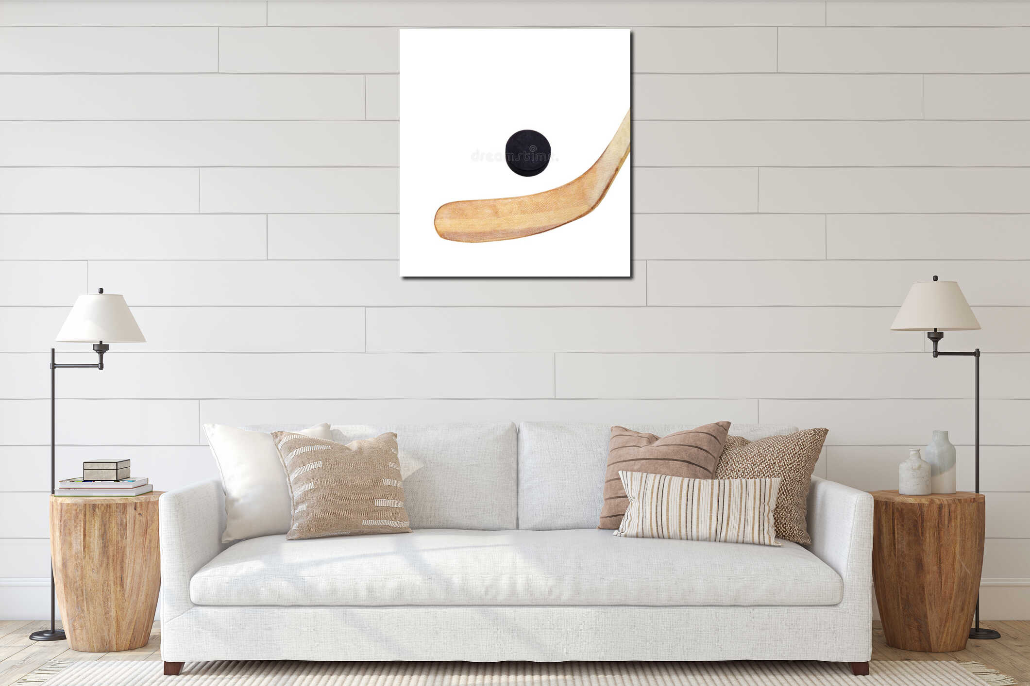 Close up of an ice hockey stick interior mockup