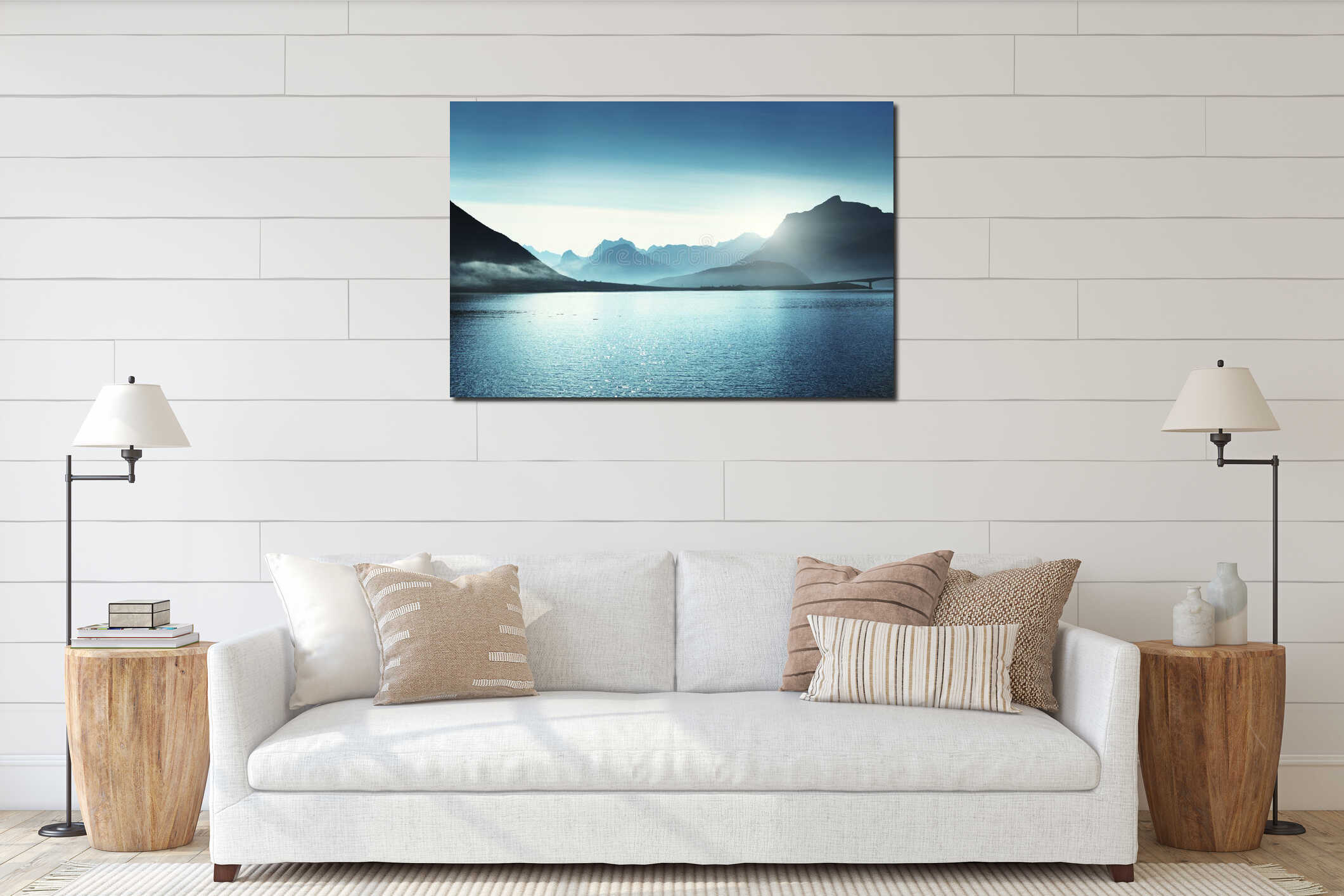 Mountains on Lofoten islands, Norway interior mockup