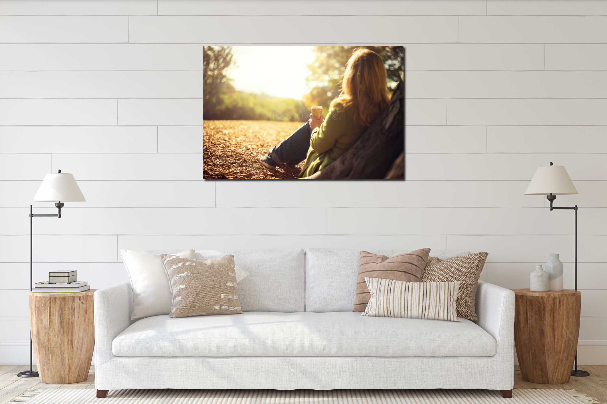 Canvas hanging interior mockup