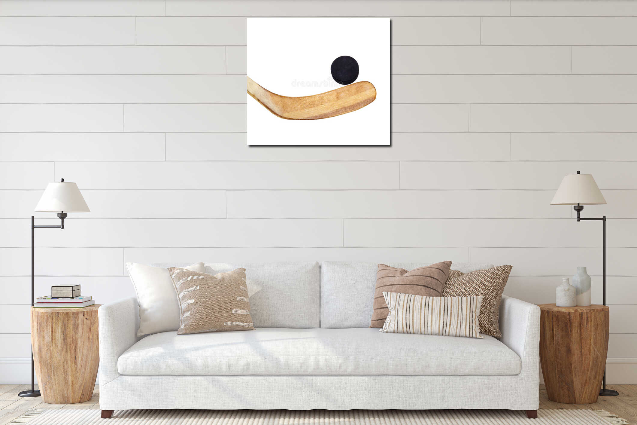 Close up of an ice hockey stick interior mockup