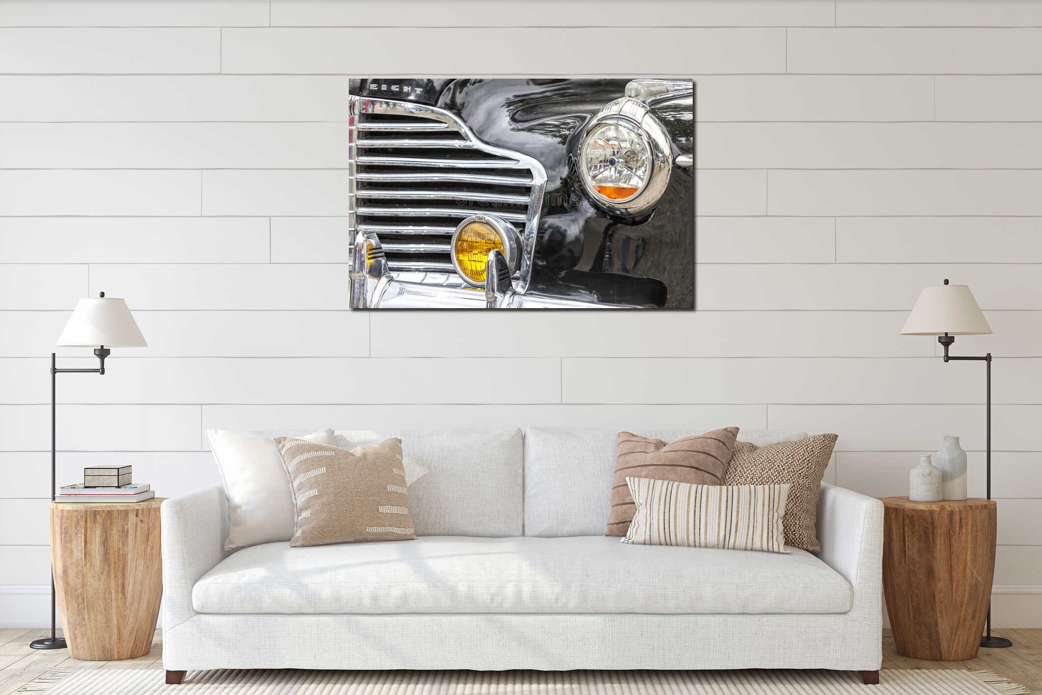 Biberach, Germany, 31 August 2015: American vintage car, close- interior mockup