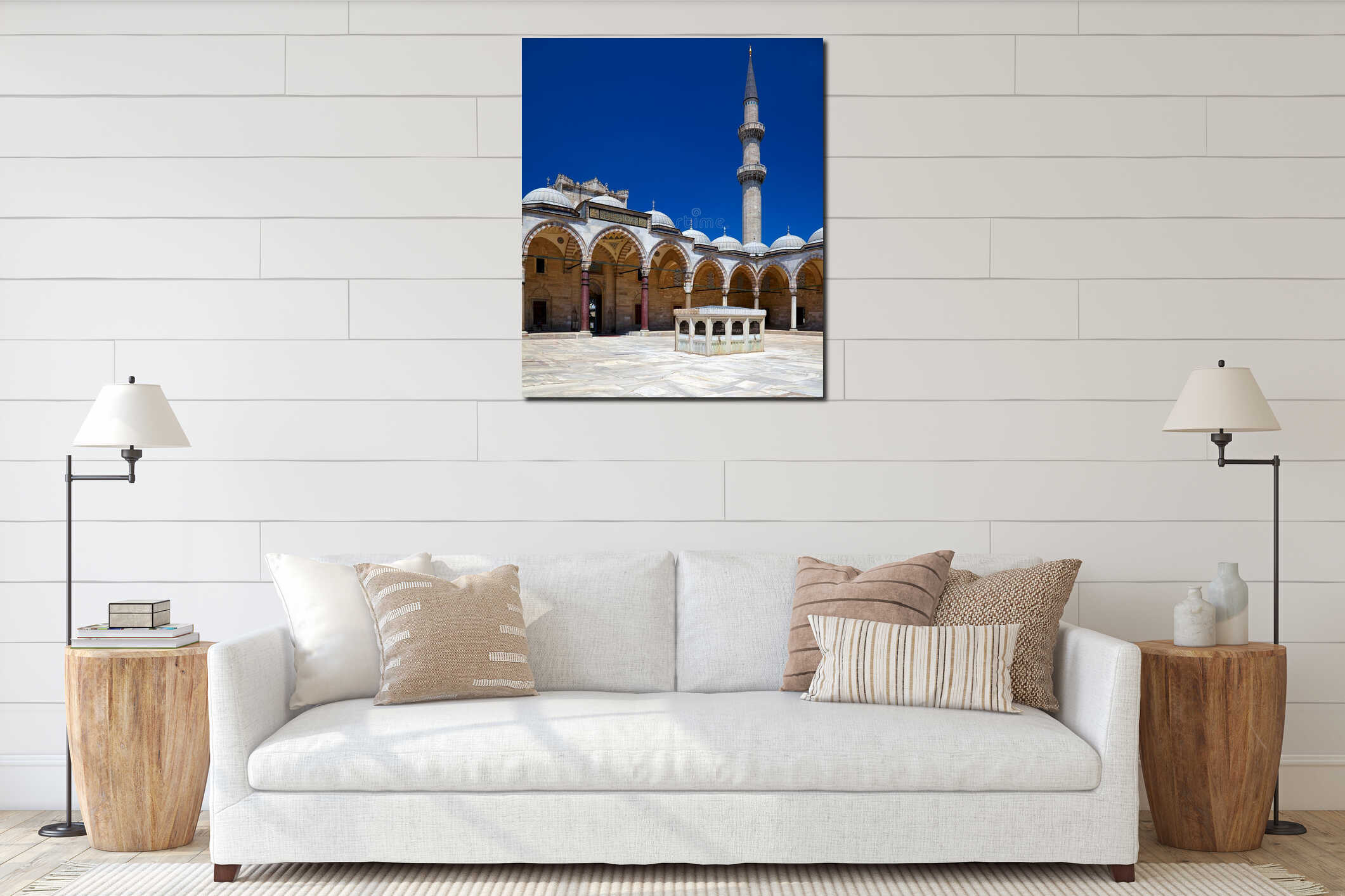 The inner courtyard of Suleymaniye Mosque, Istanbul interior mockup