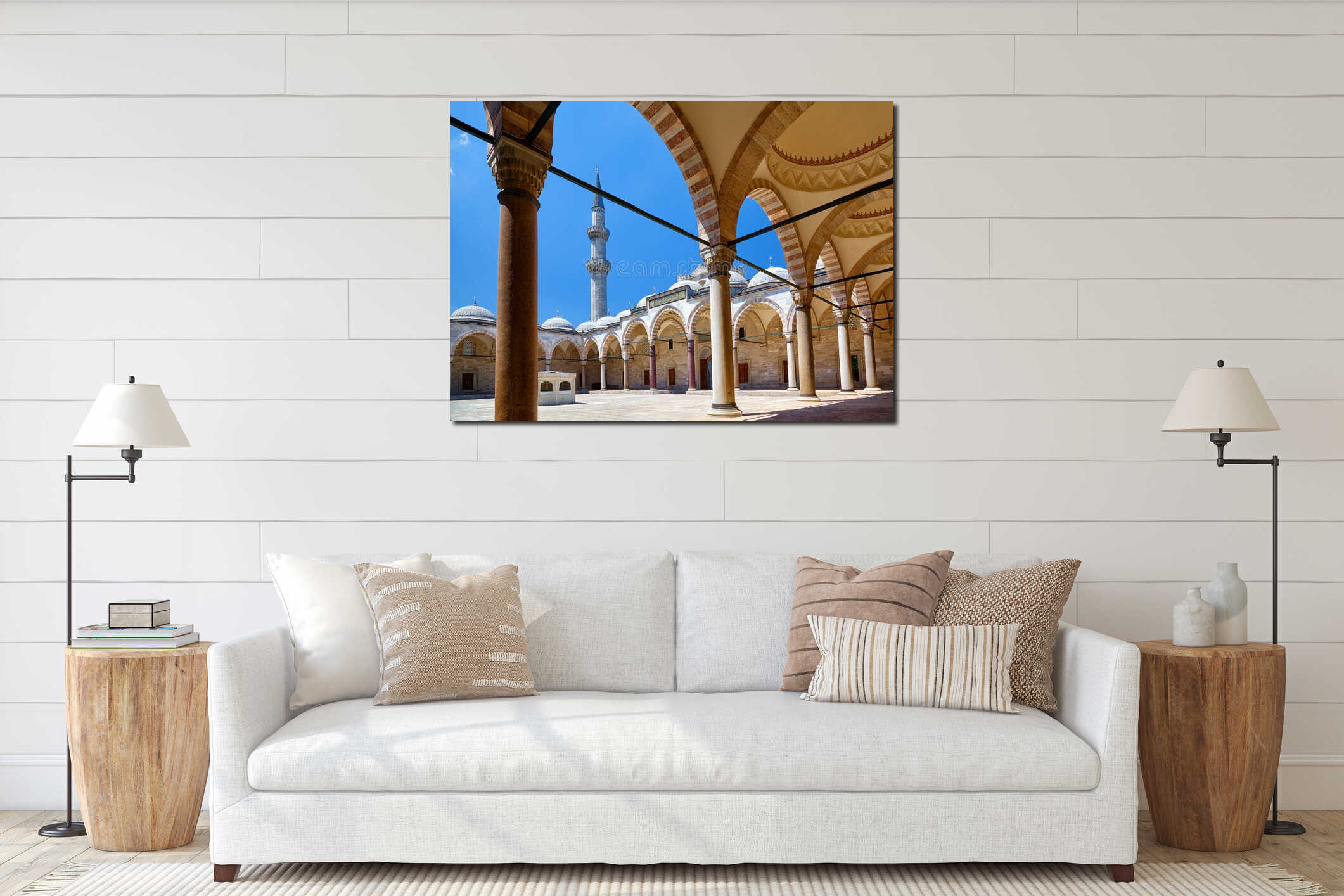 The inner courtyard of Suleymaniye Mosque, Istanbul interior mockup