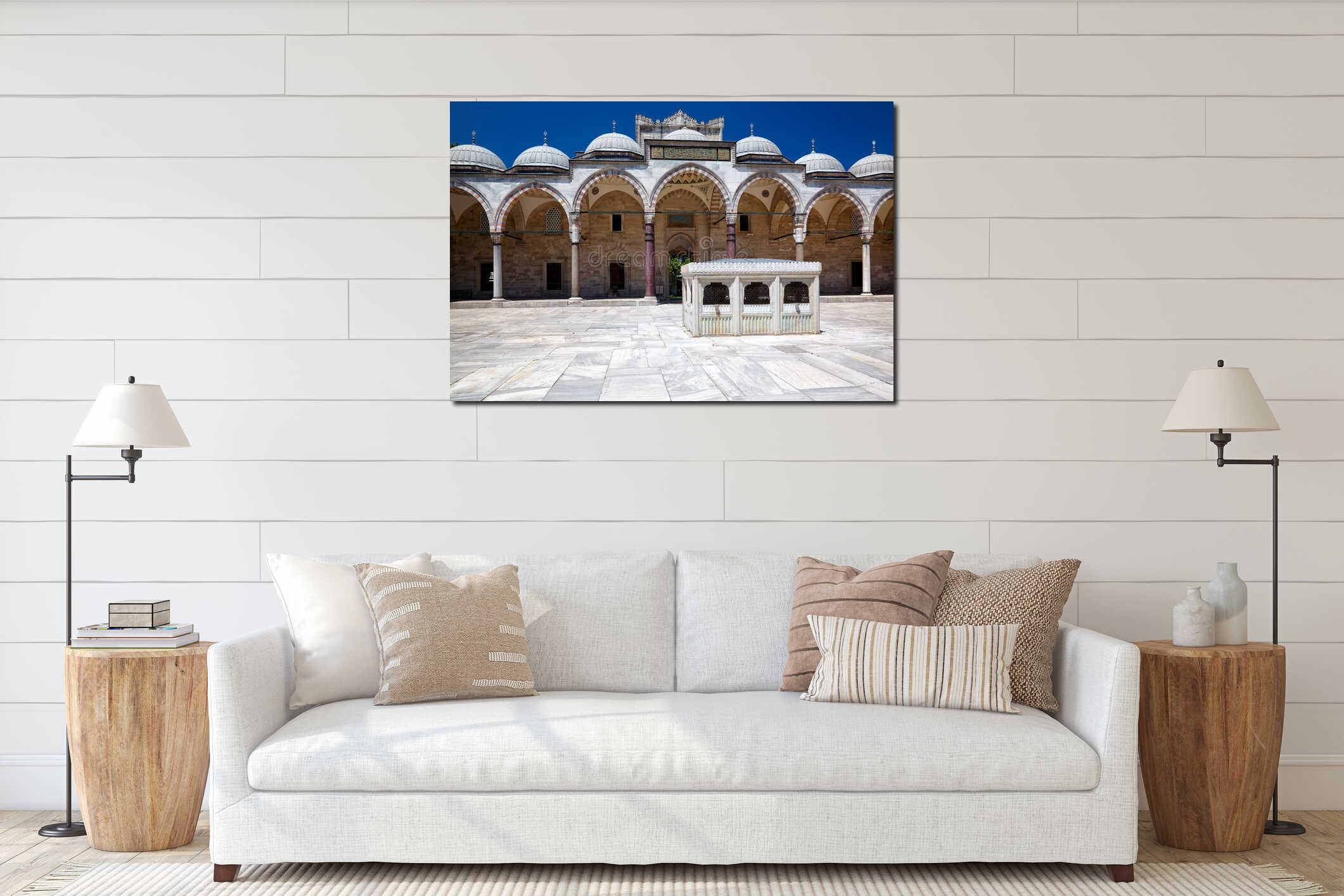 The inner courtyard of Suleymaniye Mosque, Istanbul interior mockup