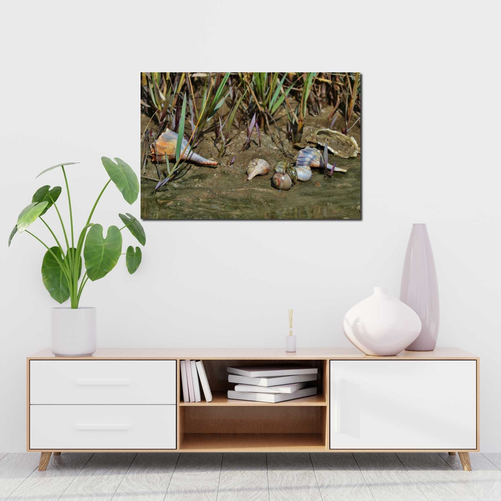 Canvas above sofa for size context