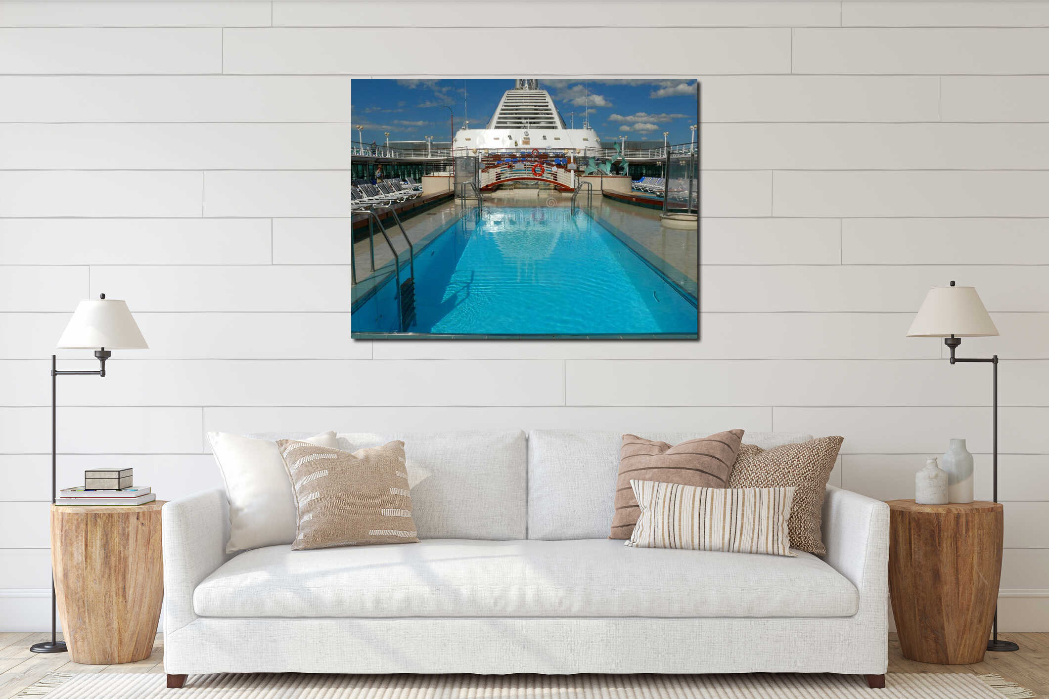 Pool deck on the cruise ship interior mockup