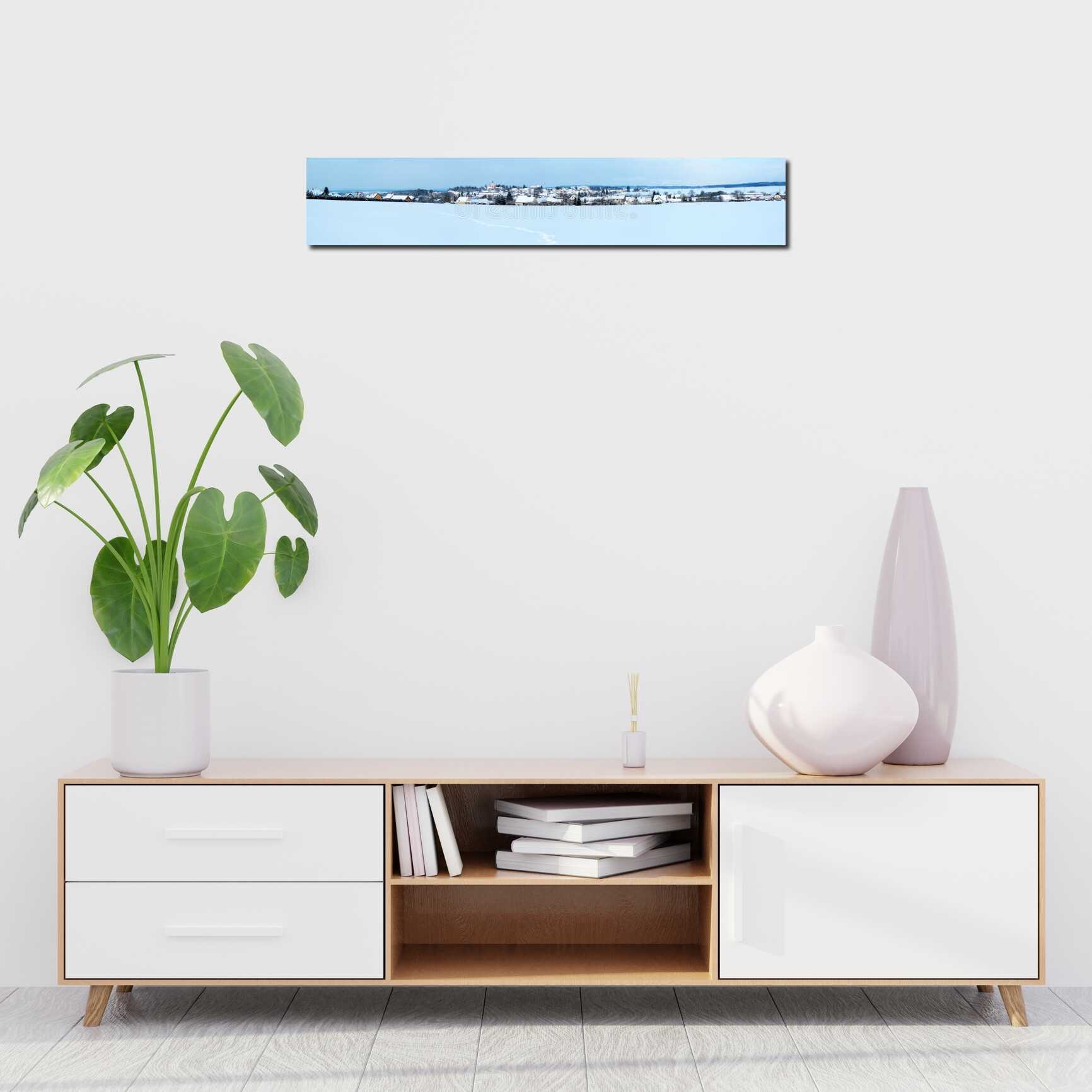 Canvas above sofa for size context