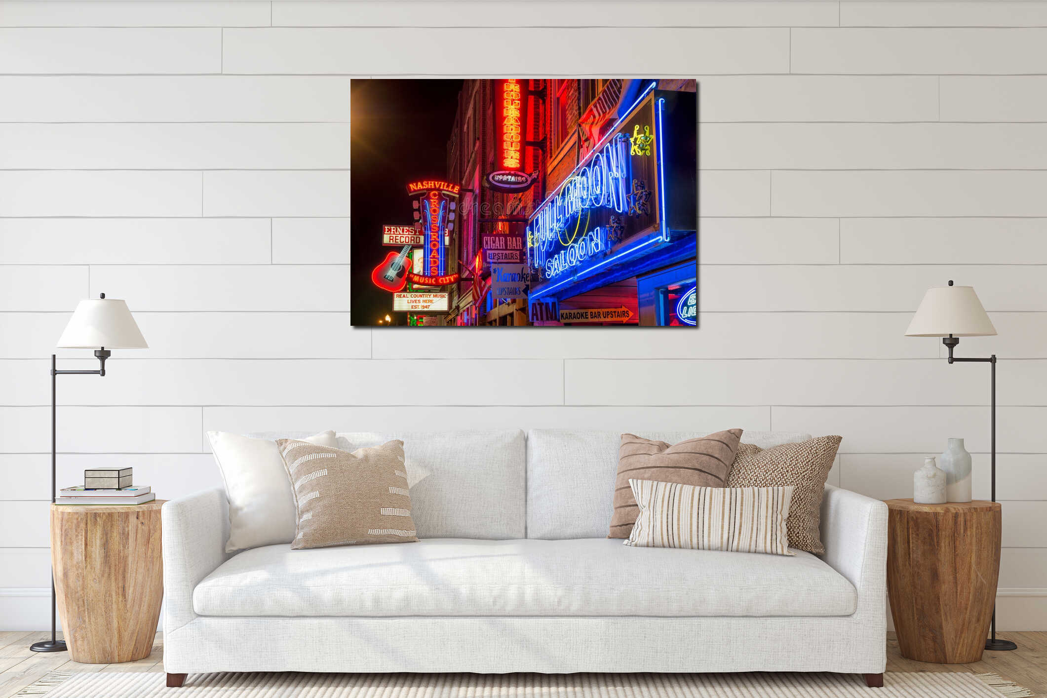 Canvas hanging interior mockup