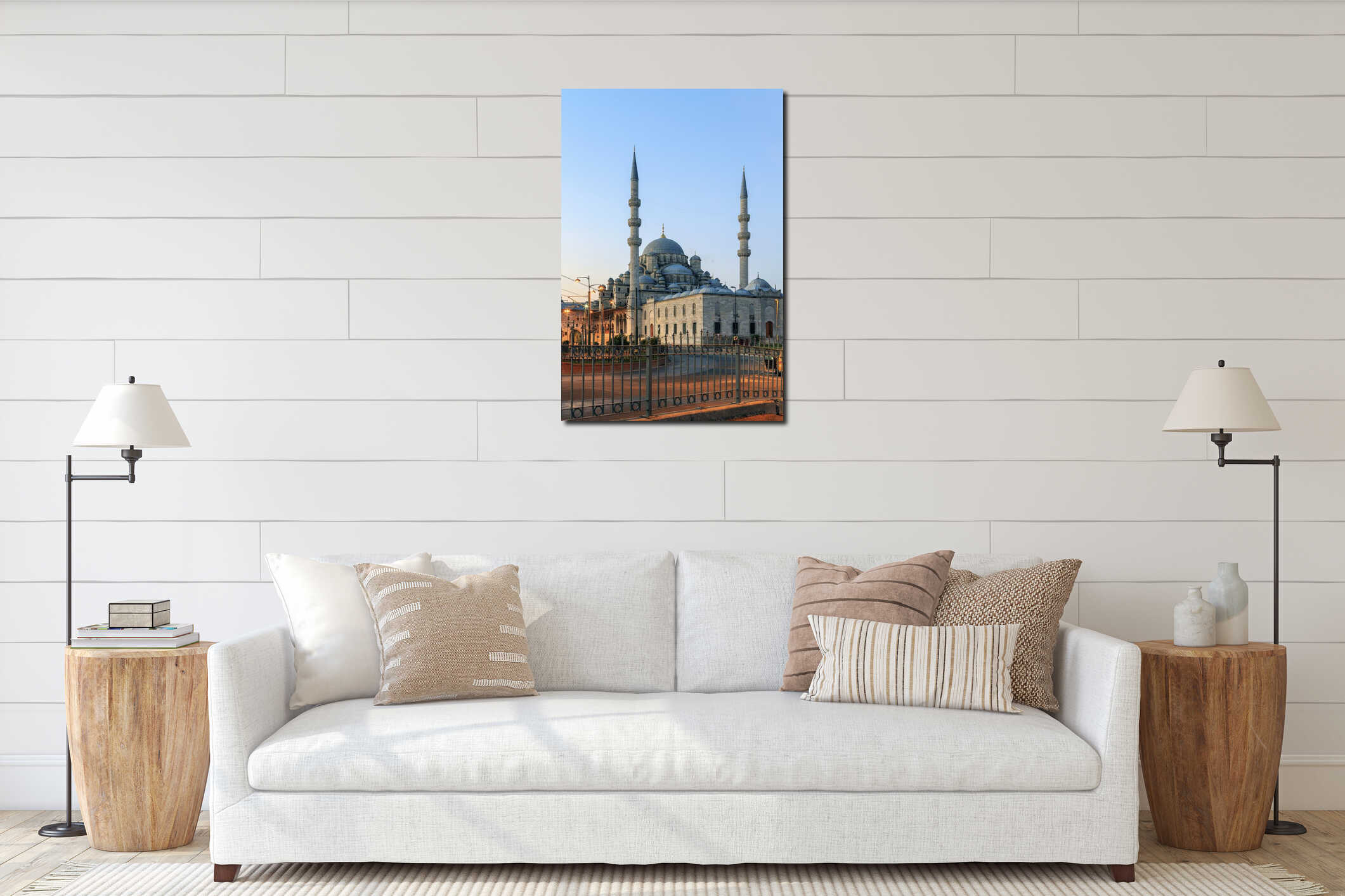 Yeni Cami ( New Mosque ) in the morning, Istanbul, Turkey. interior mockup