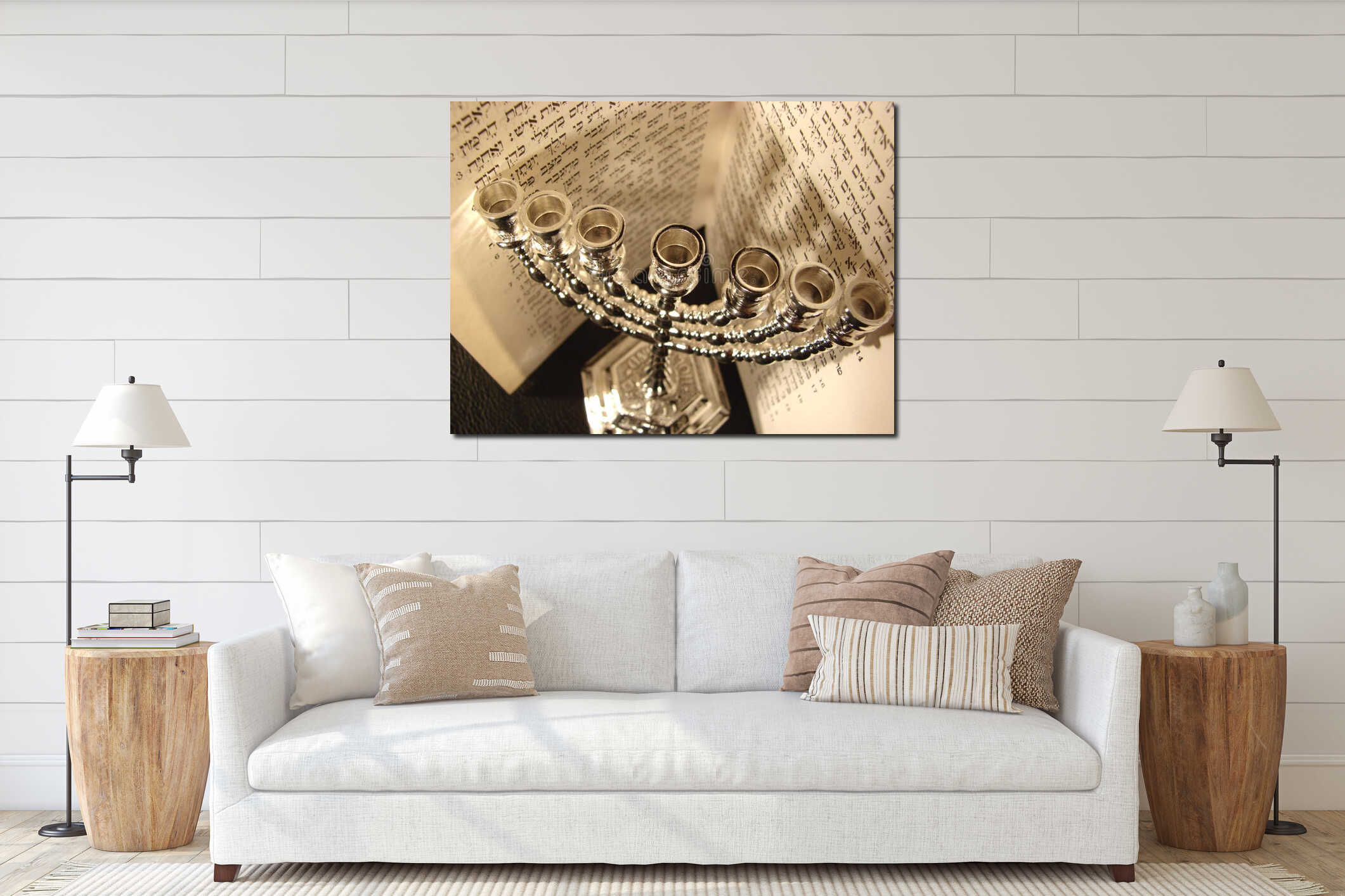 Canvas hanging interior mockup