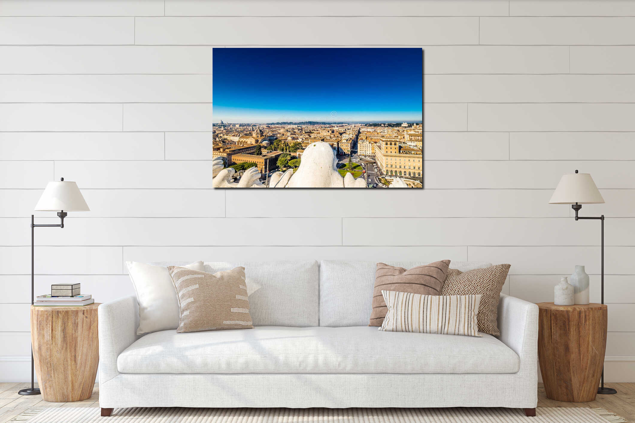 ancient roofs of Rome interior mockup