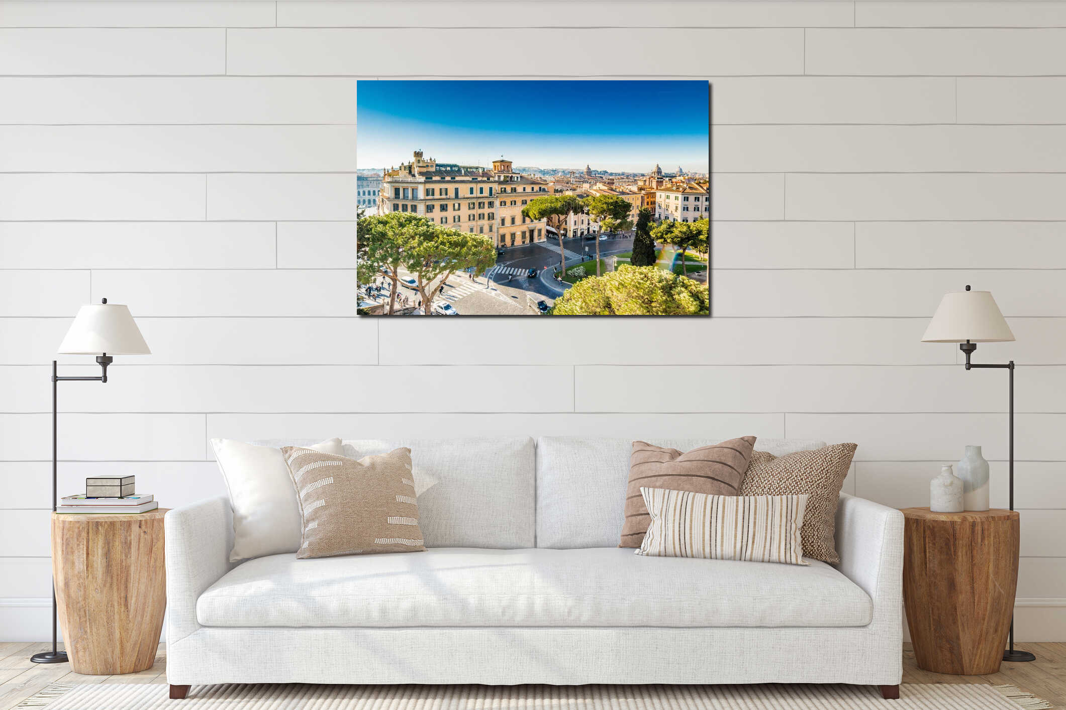 ancient roofs of Rome interior mockup