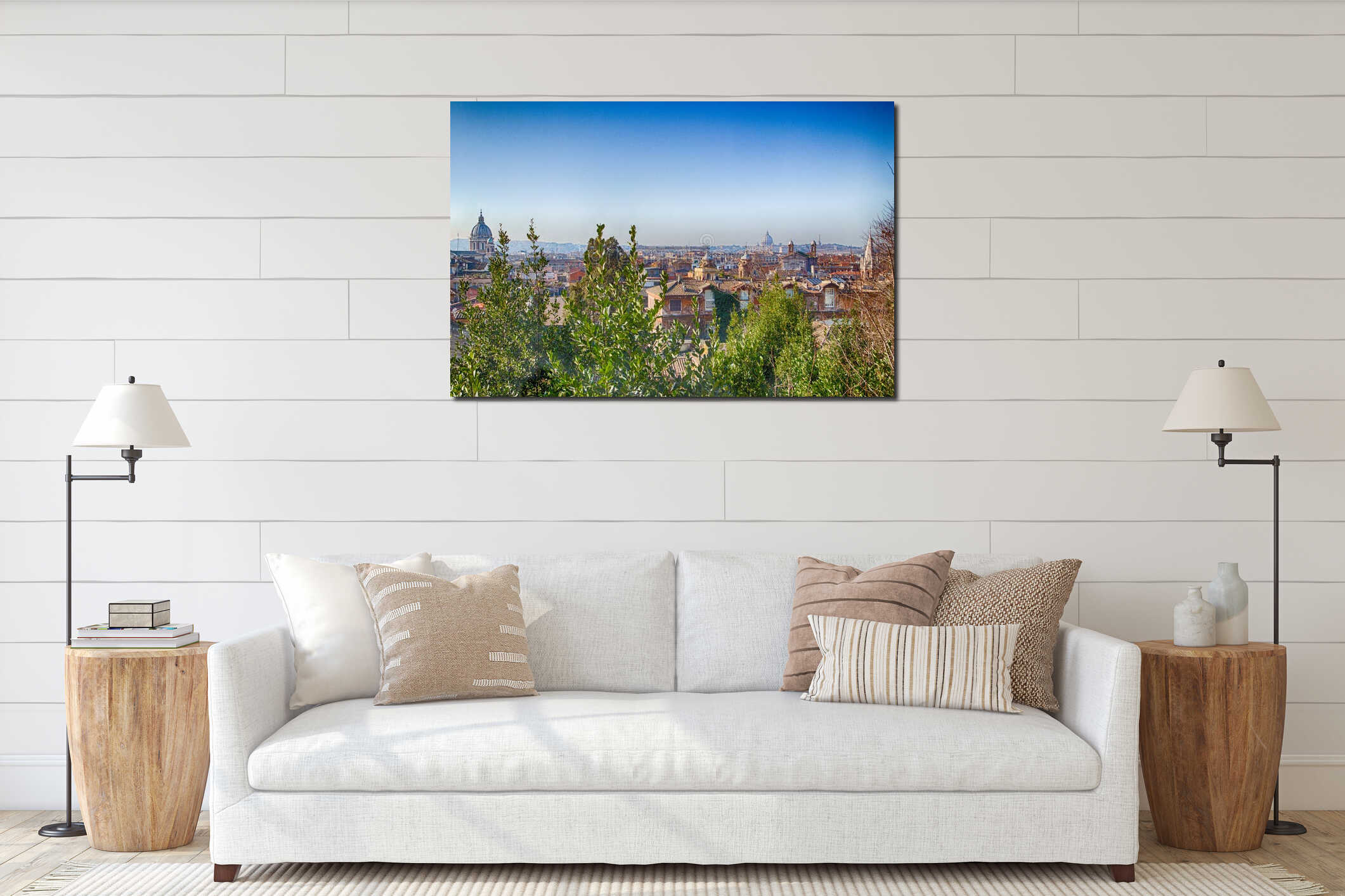 ancient roofs of Rome interior mockup