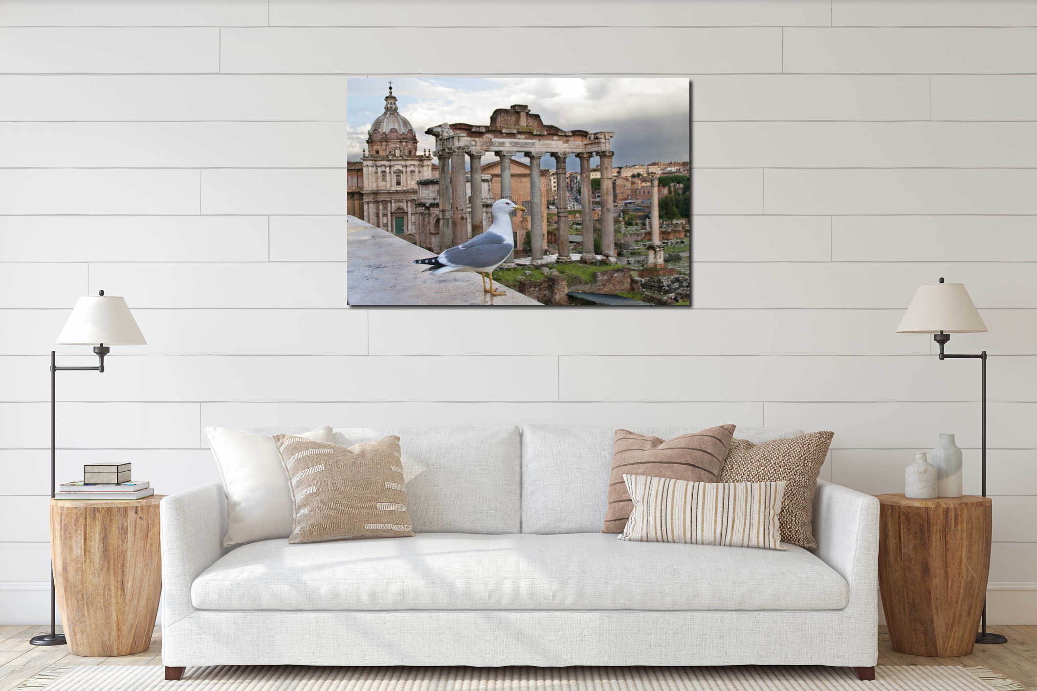 Seagull at the Roman Forum in Rome, Italy interior mockup