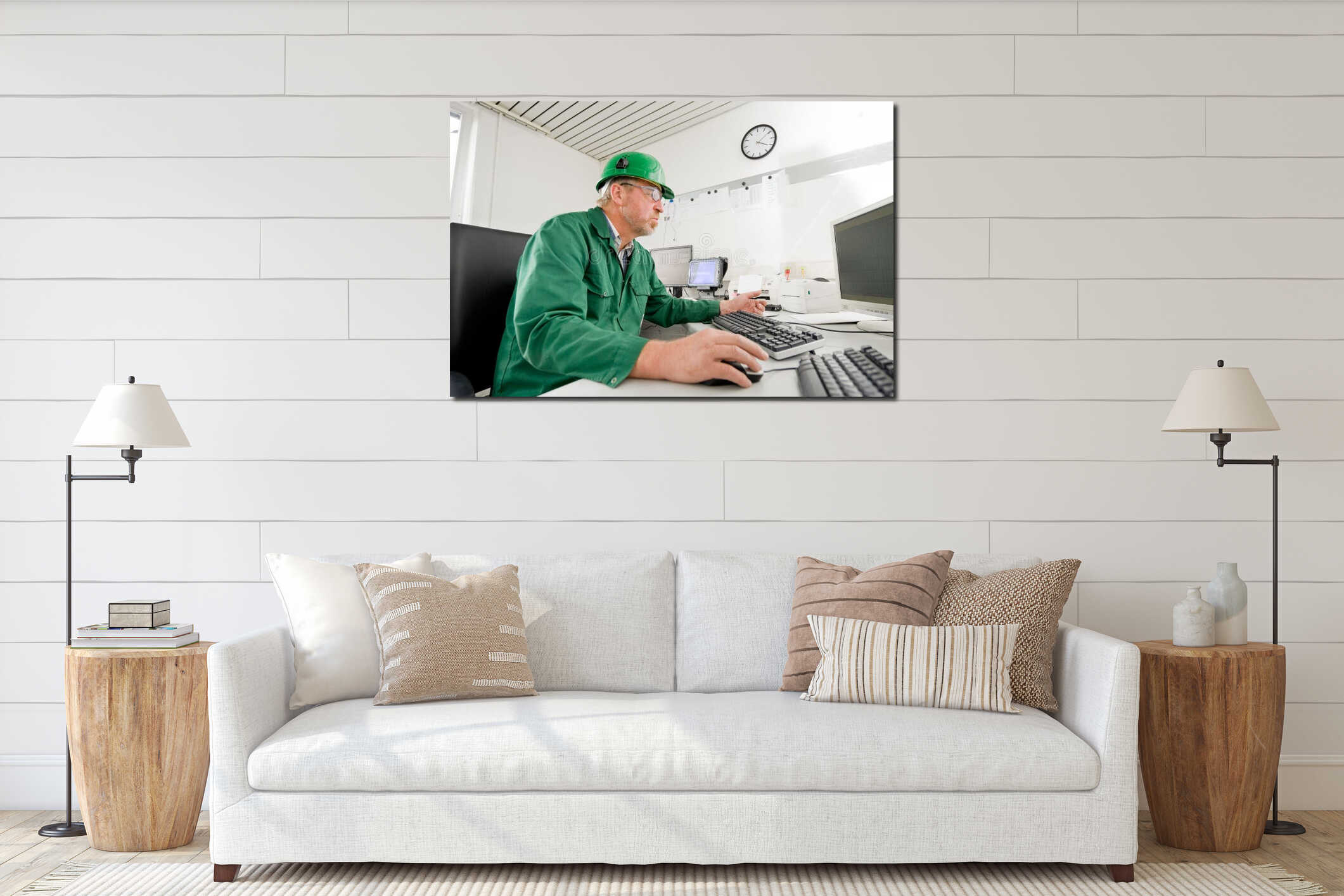 Canvas hanging interior mockup