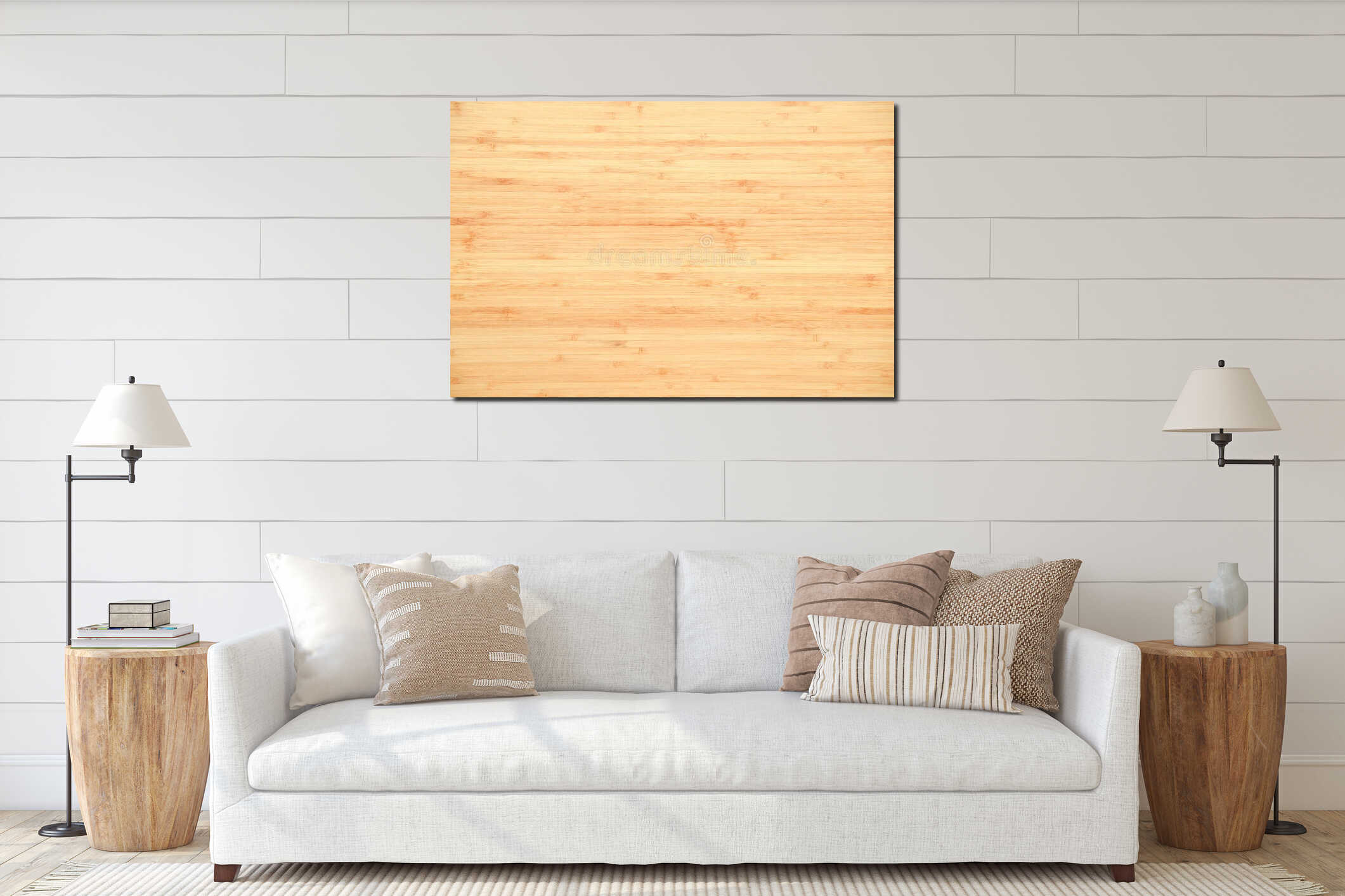 Maple wood panel texture background interior mockup