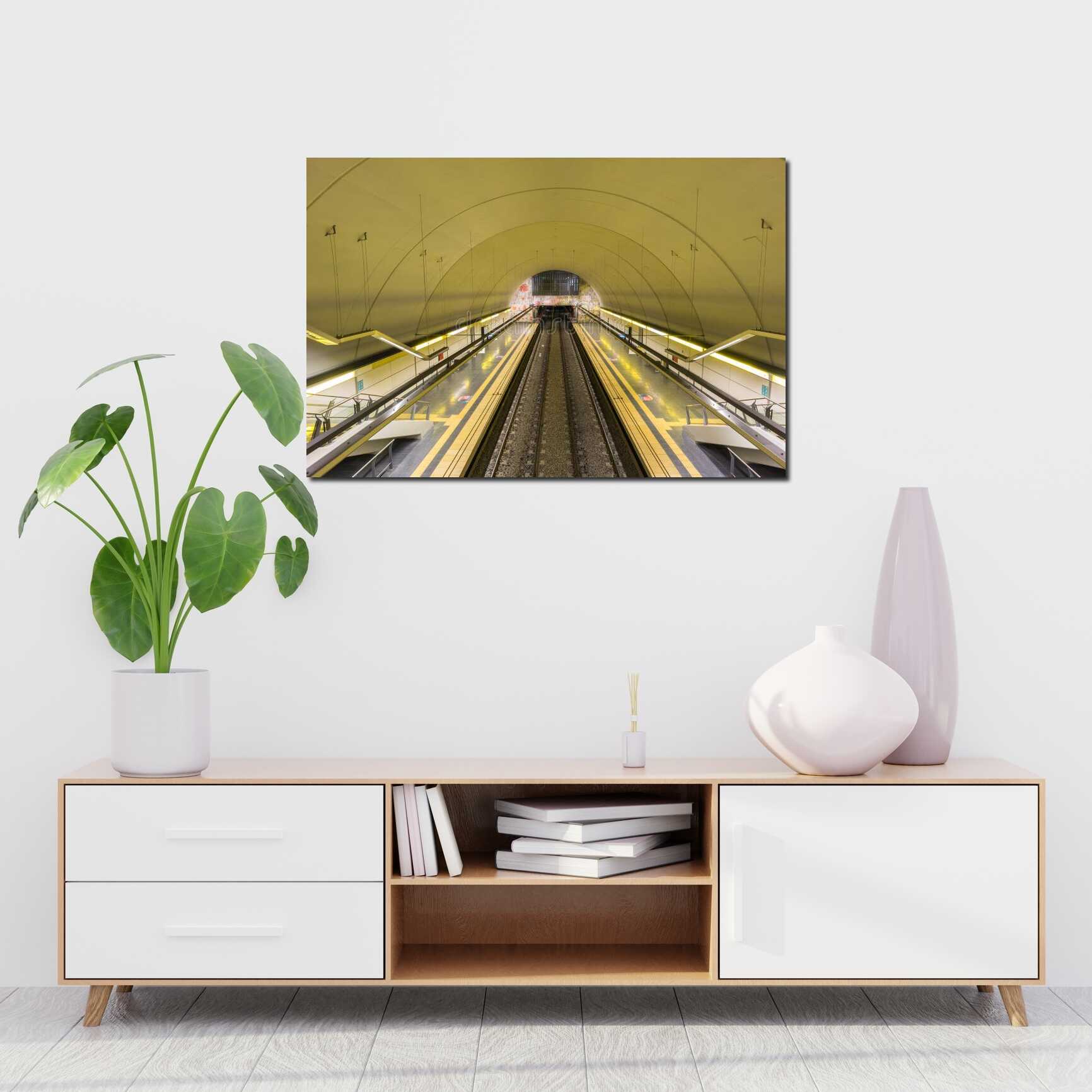 Canvas above sofa for size context