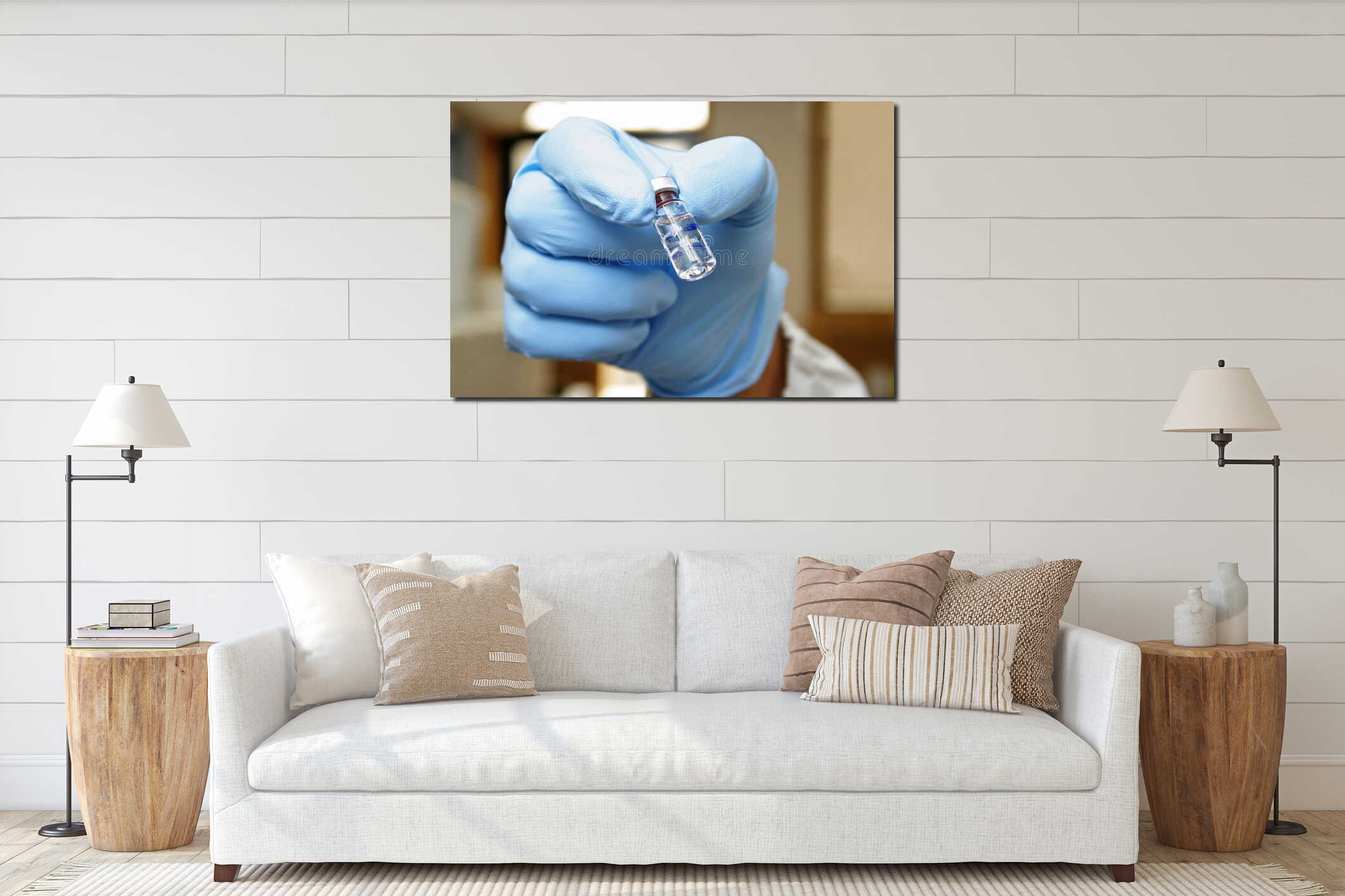 Canvas hanging interior mockup