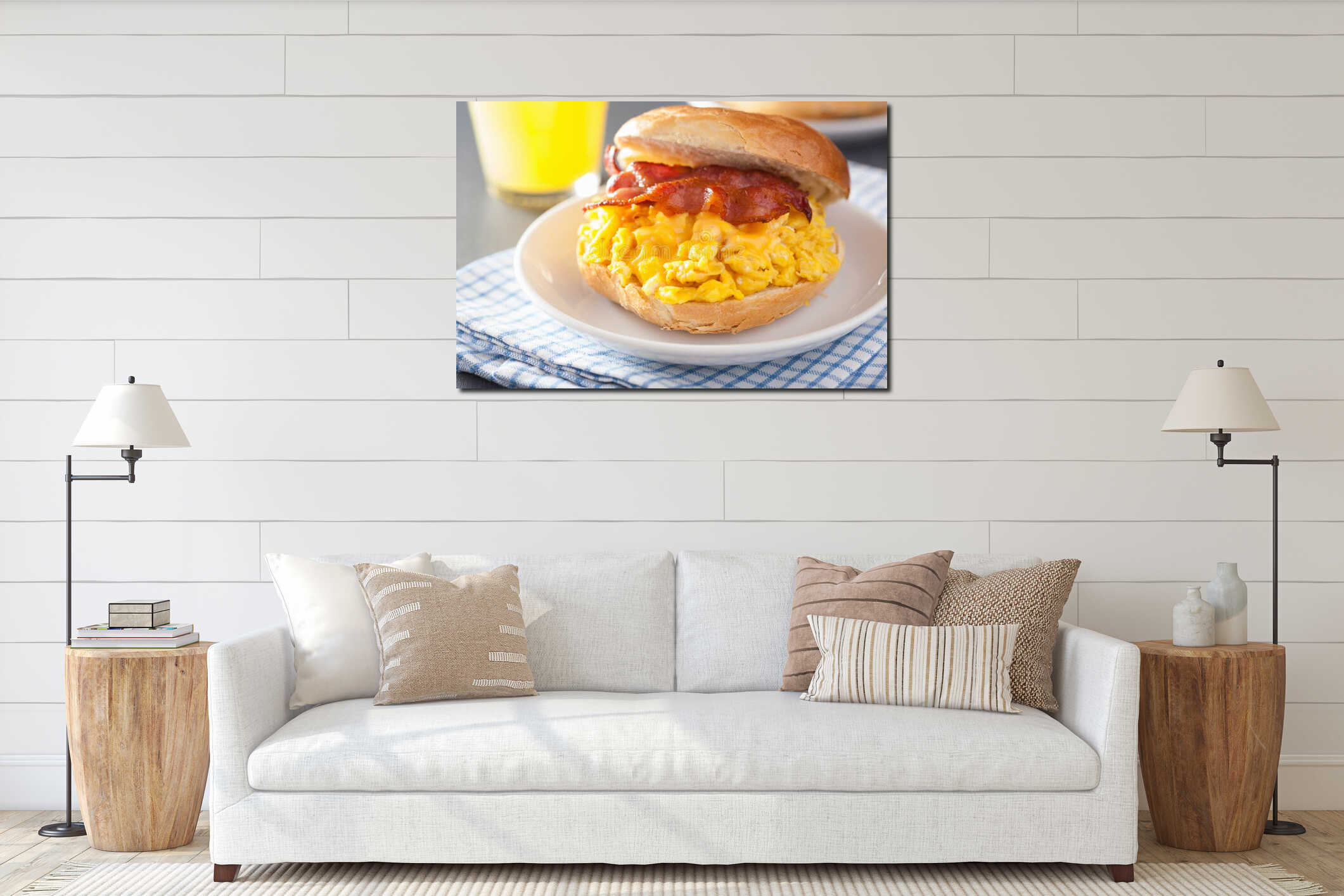 Canvas above sideboard for size context