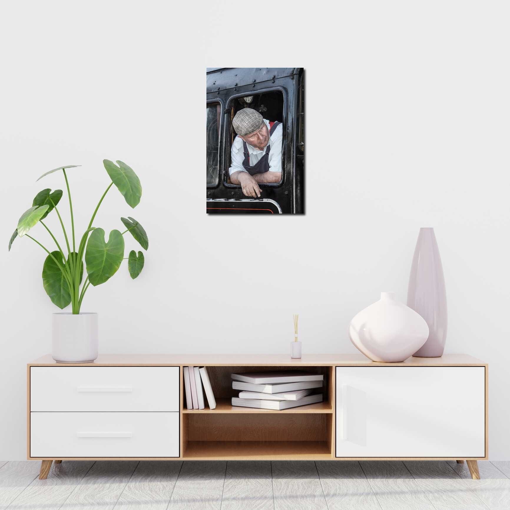 Canvas above sofa for size context