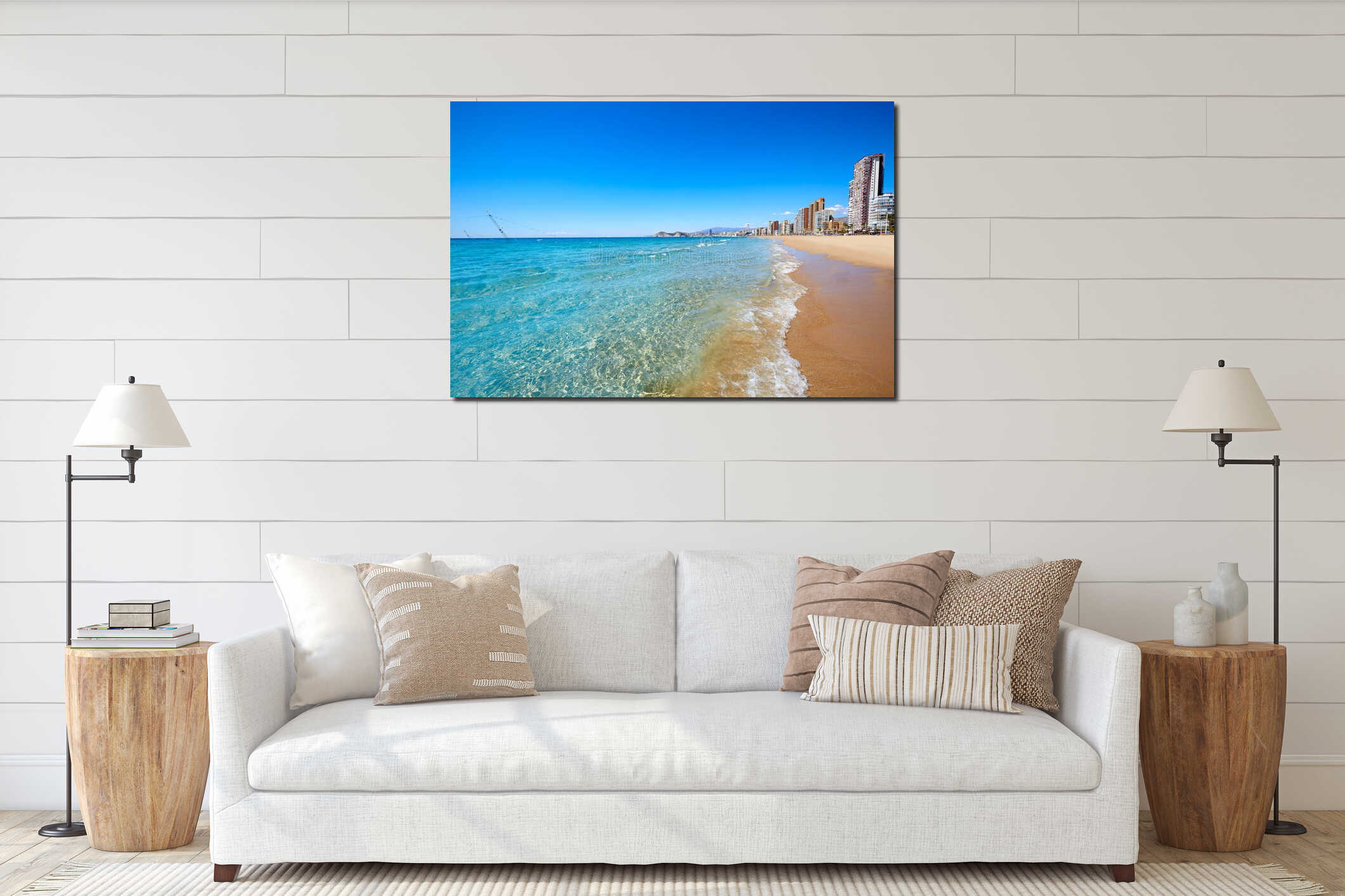 Benidorm Levante beach in Alicante Spain interior mockup