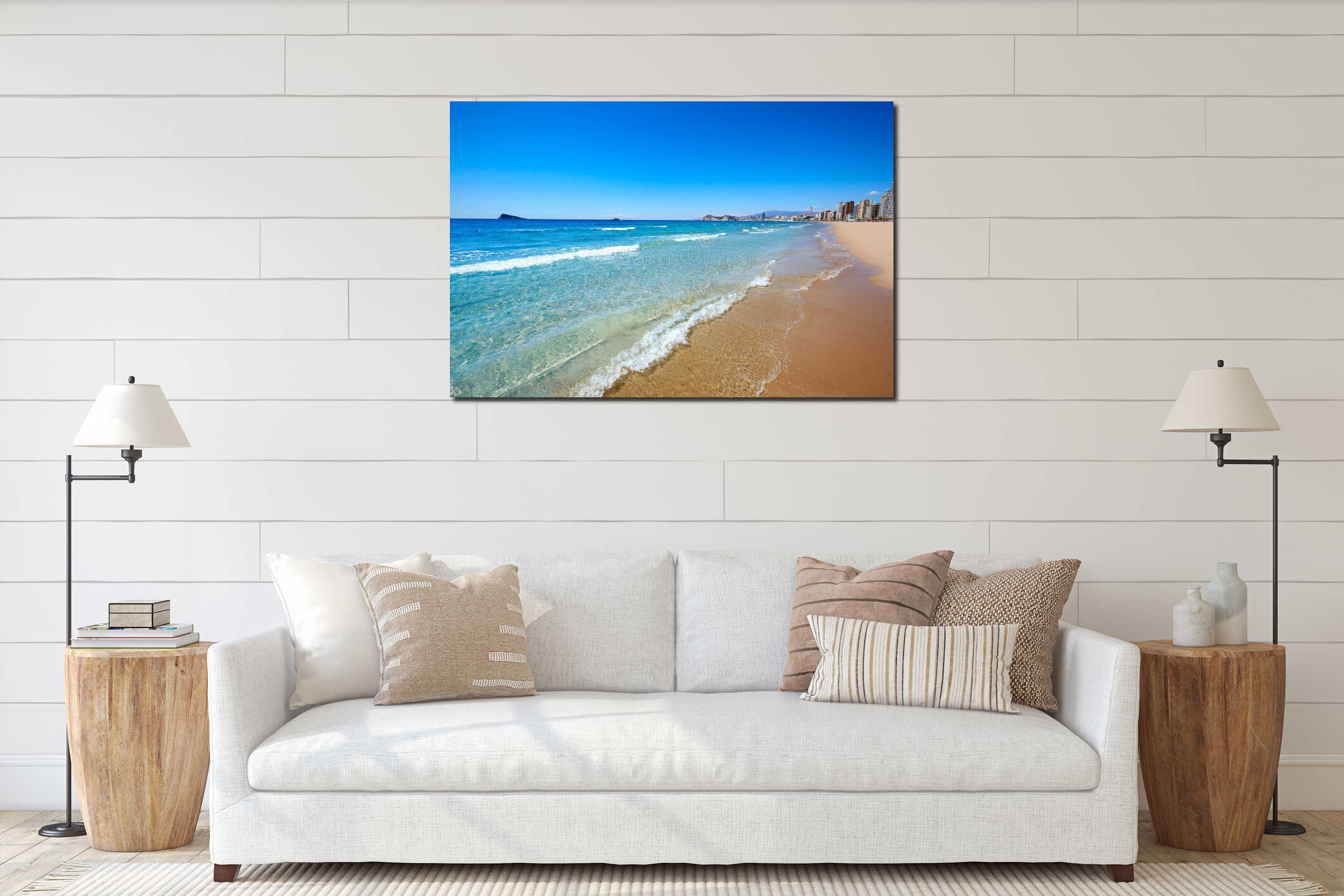 Benidorm Levante beach in Alicante Spain interior mockup