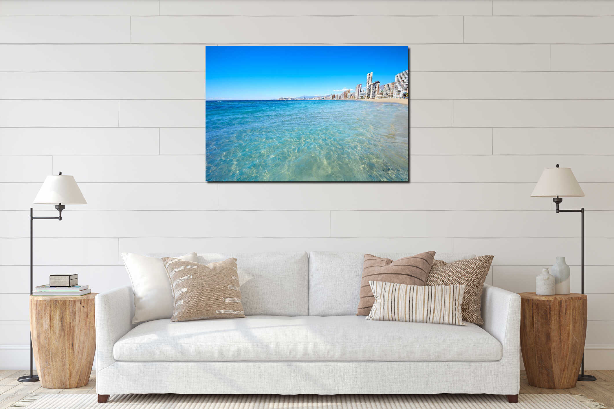 Benidorm Levante beach in Alicante Spain interior mockup