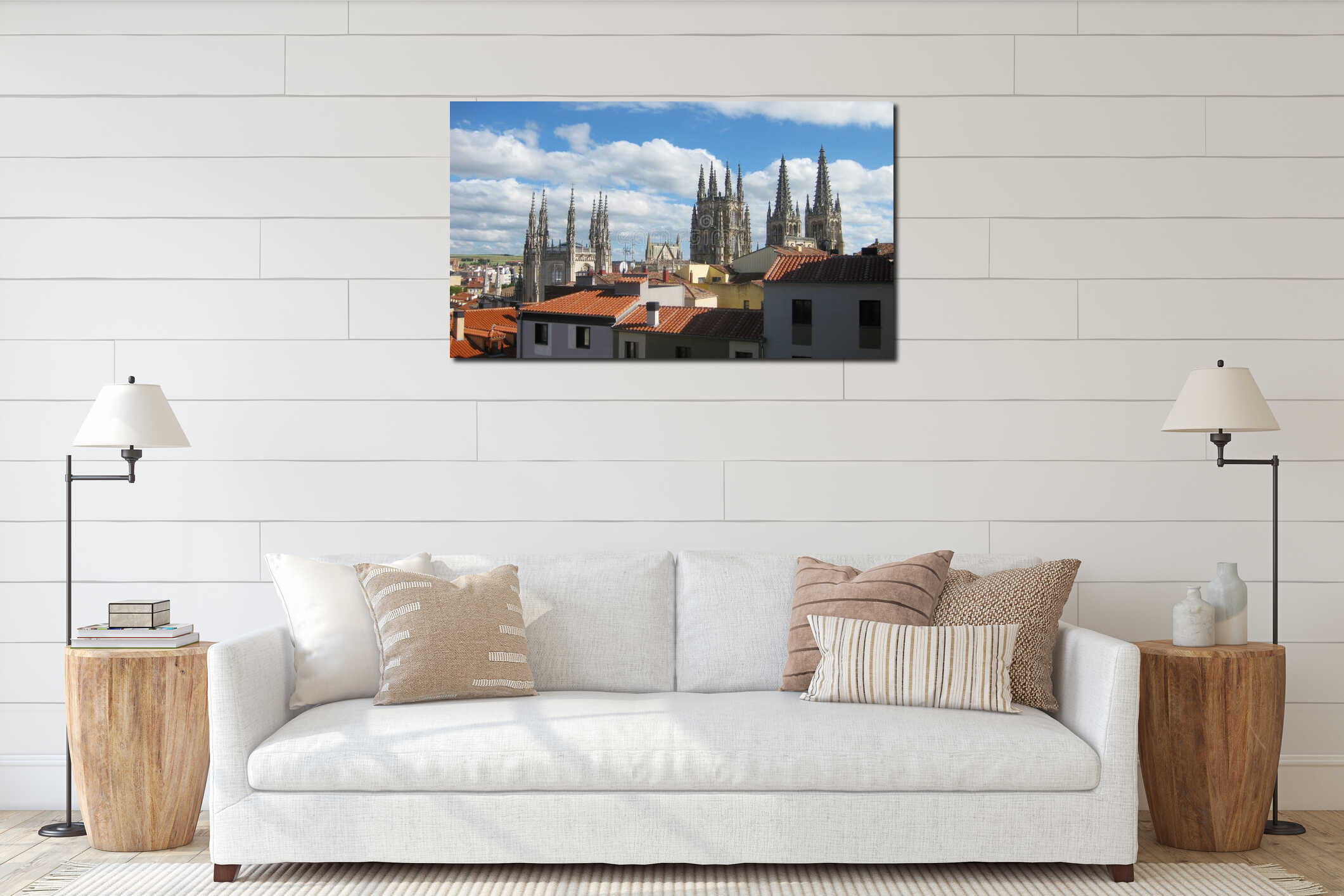 Overview of the city of Burgos, Spain. interior mockup