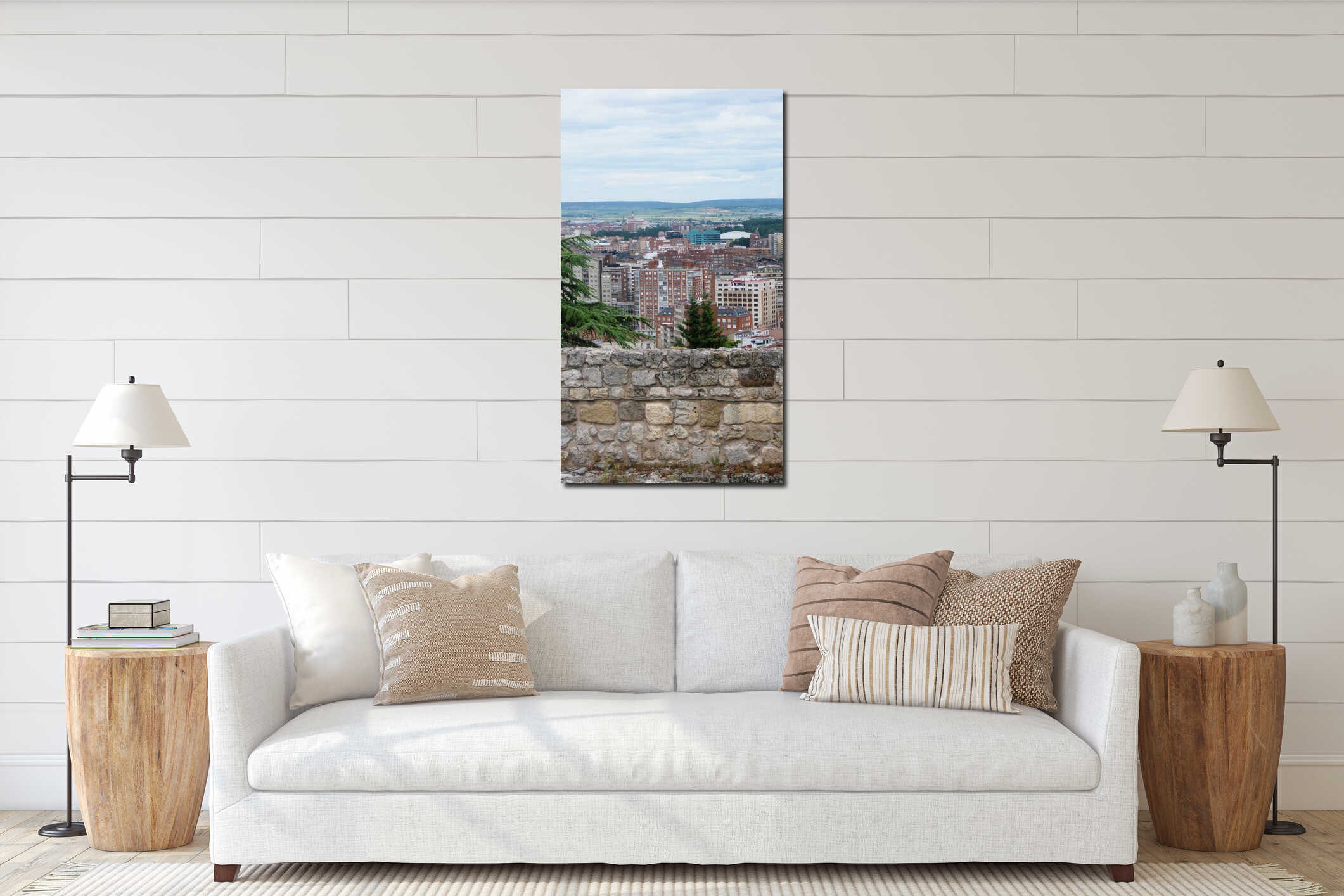 Overview of the city of Burgos, Spain. interior mockup