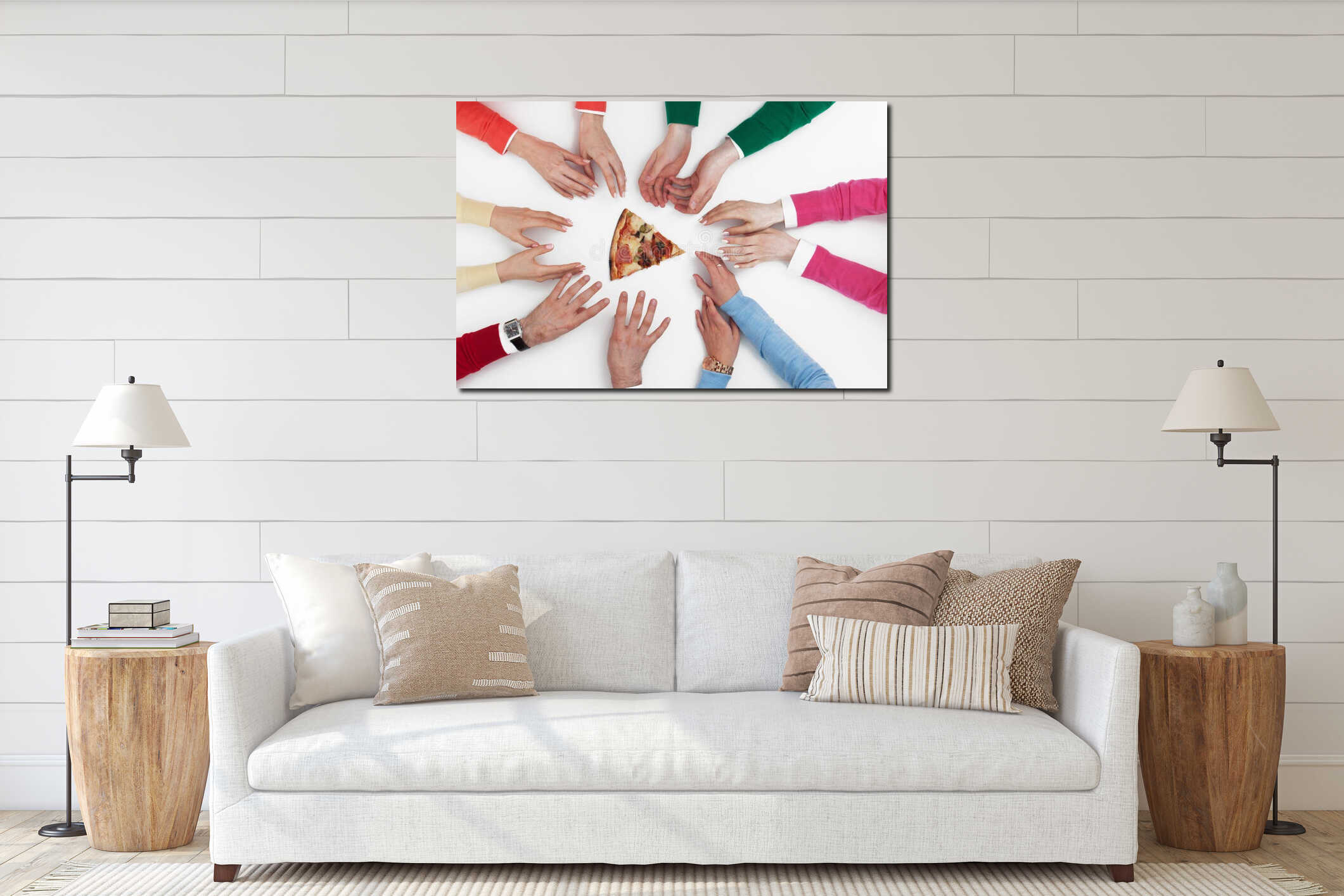 Canvas above sideboard for size context