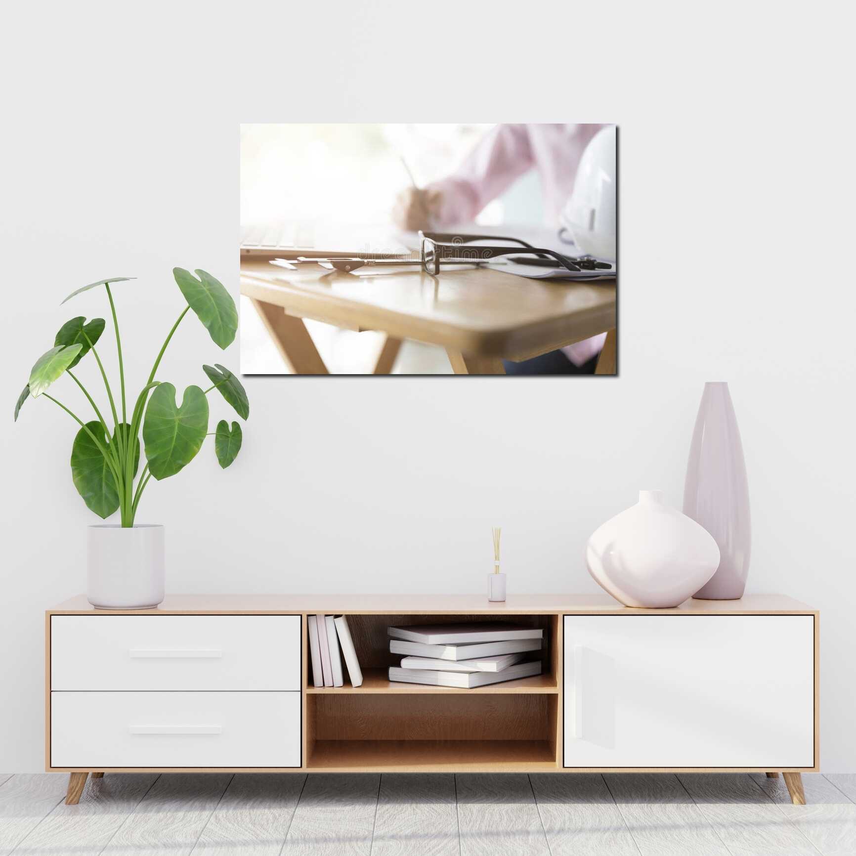 Canvas above sofa for size context