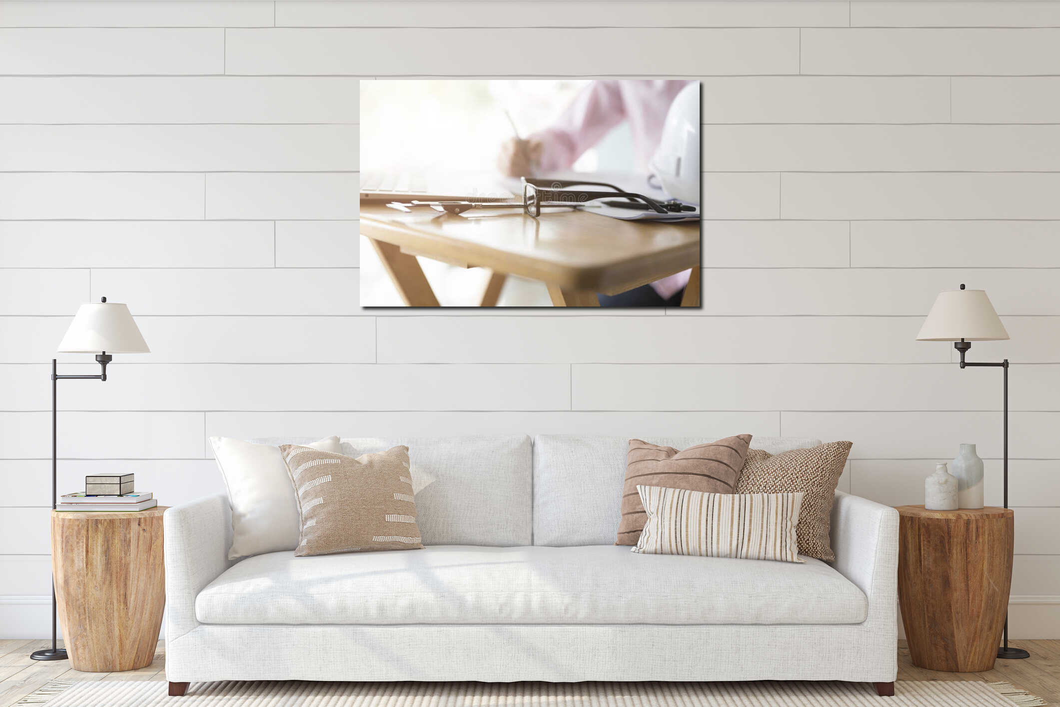 Canvas above sideboard for size context