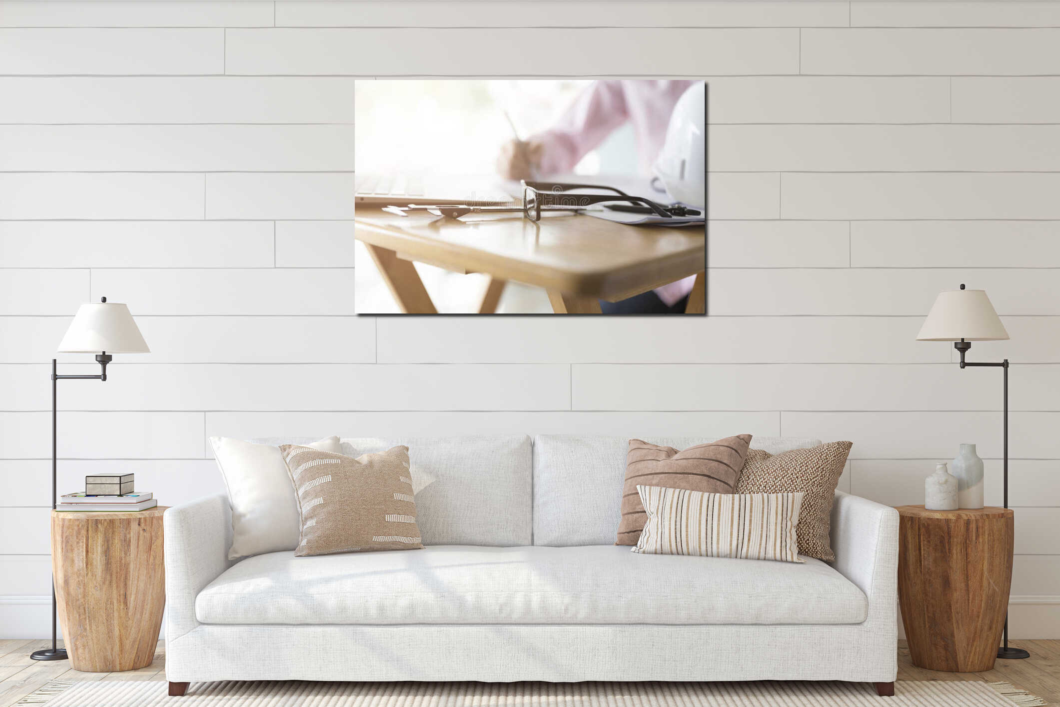 engineering working with computer laptop interior mockup