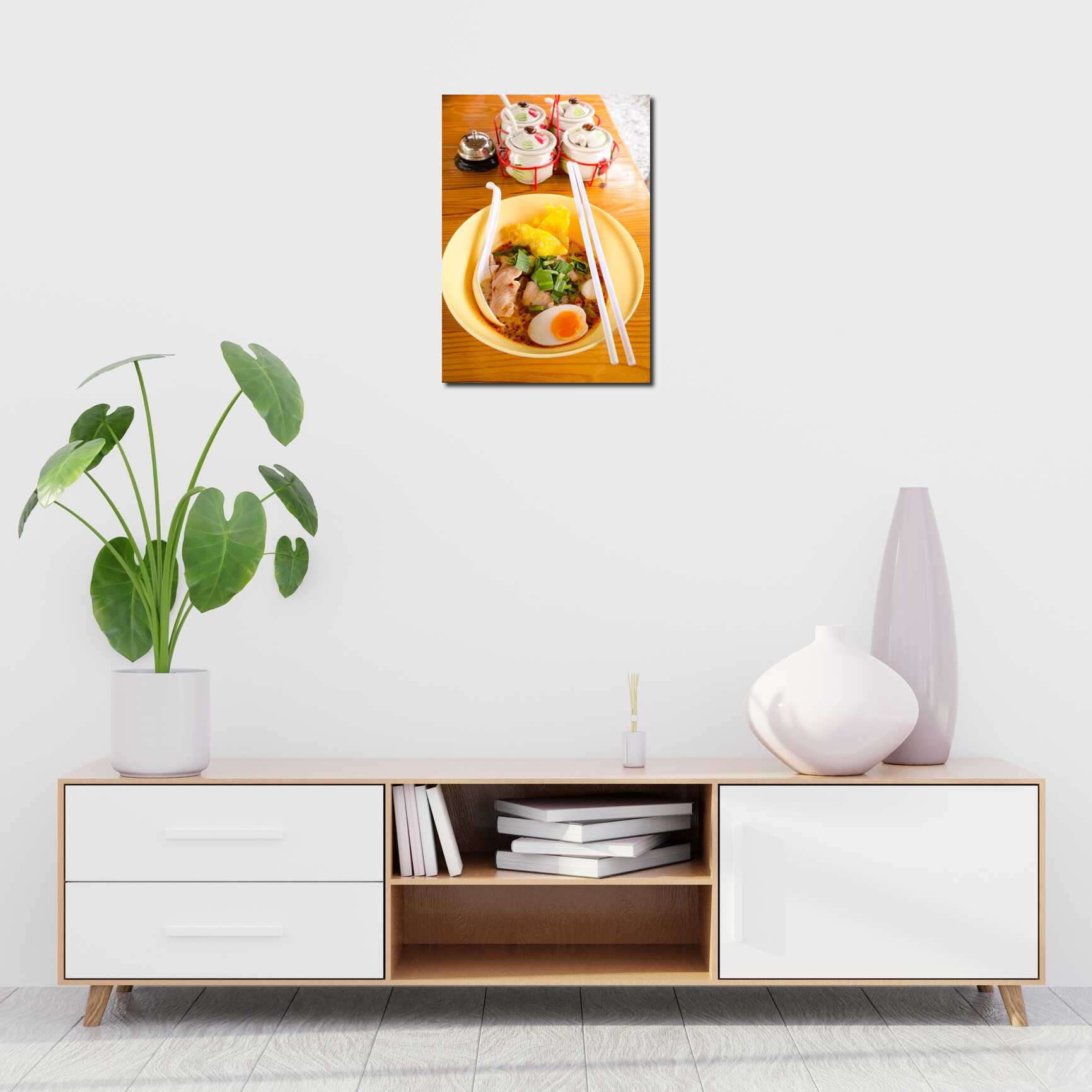 Canvas above sofa for size context