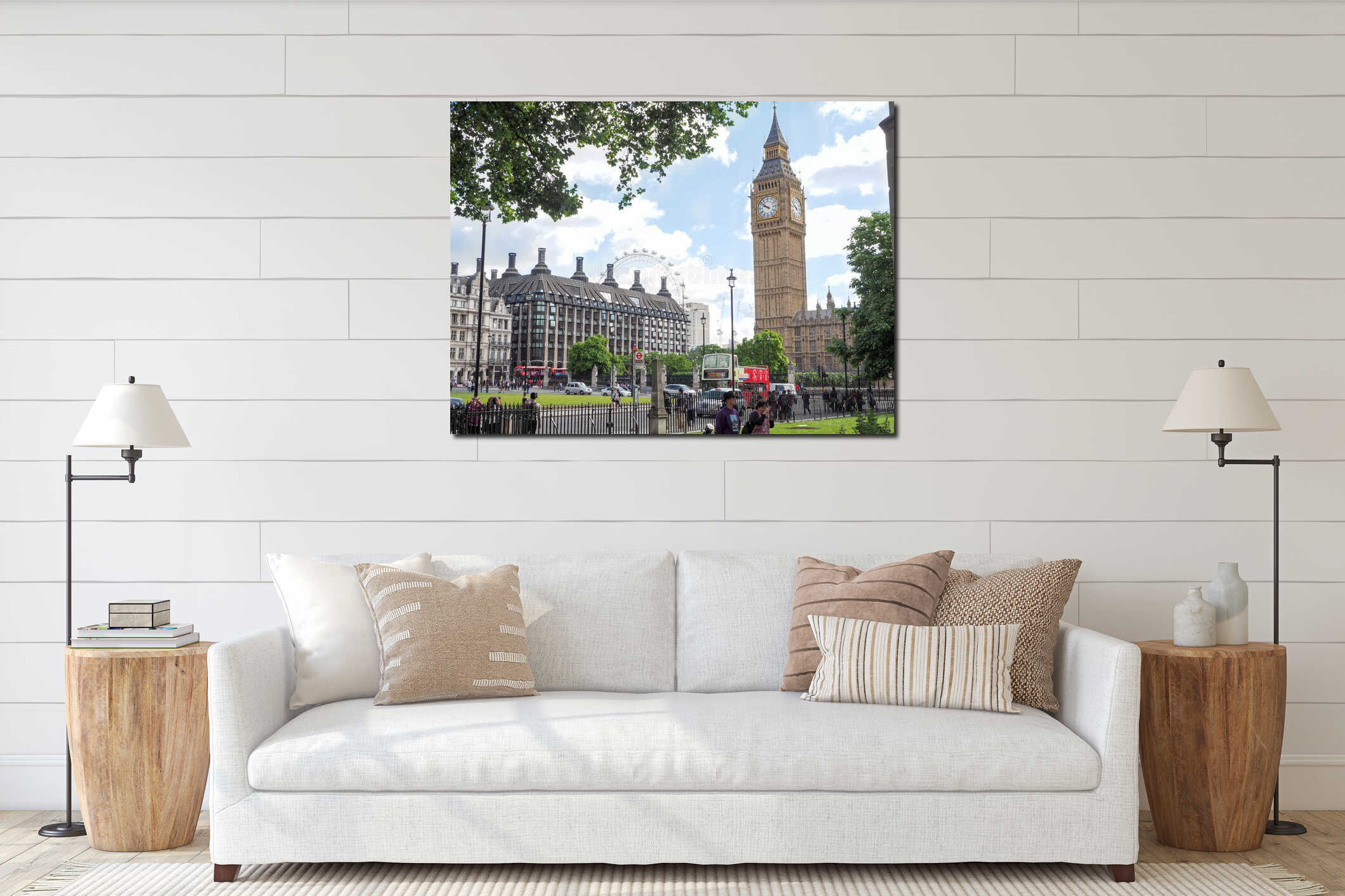 Big Ben of Westminster from Parliament Square Garden interior mockup