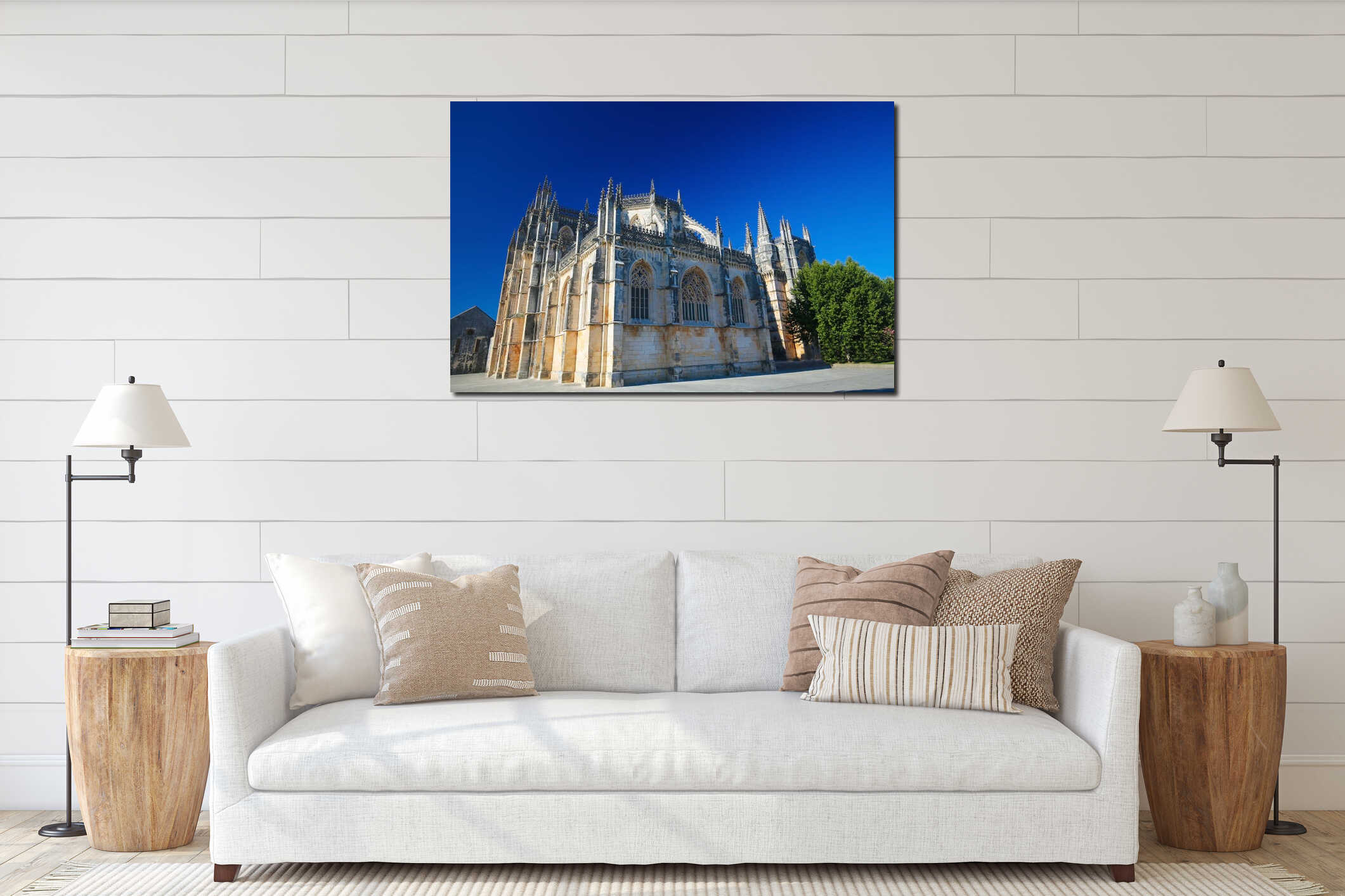 Batalha Monastery in Portugal interior mockup