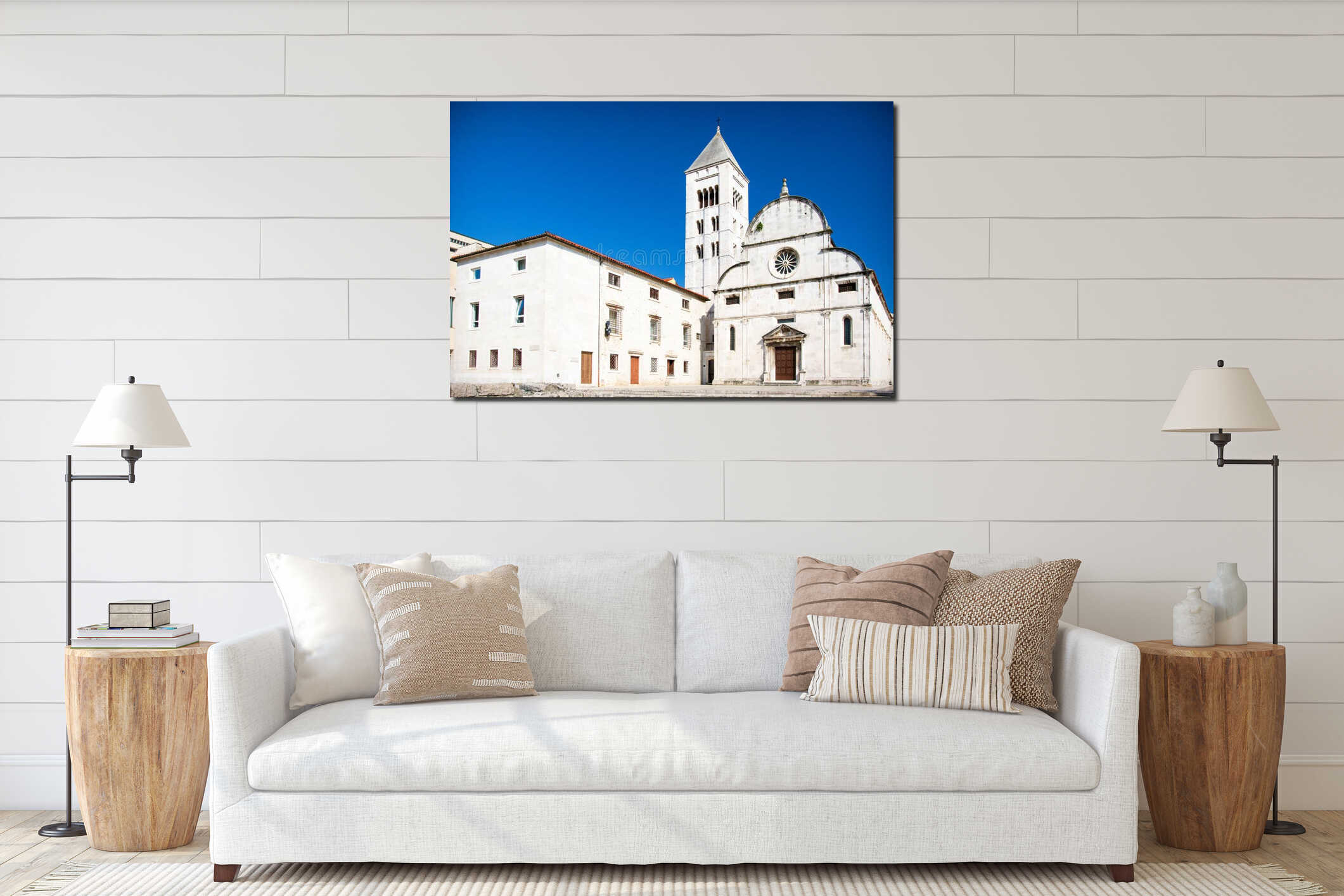 St Mary church in Zadar old town interior mockup