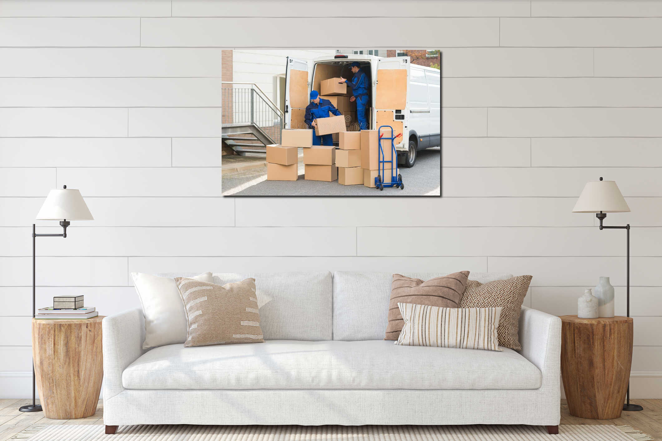 Canvas hanging interior mockup