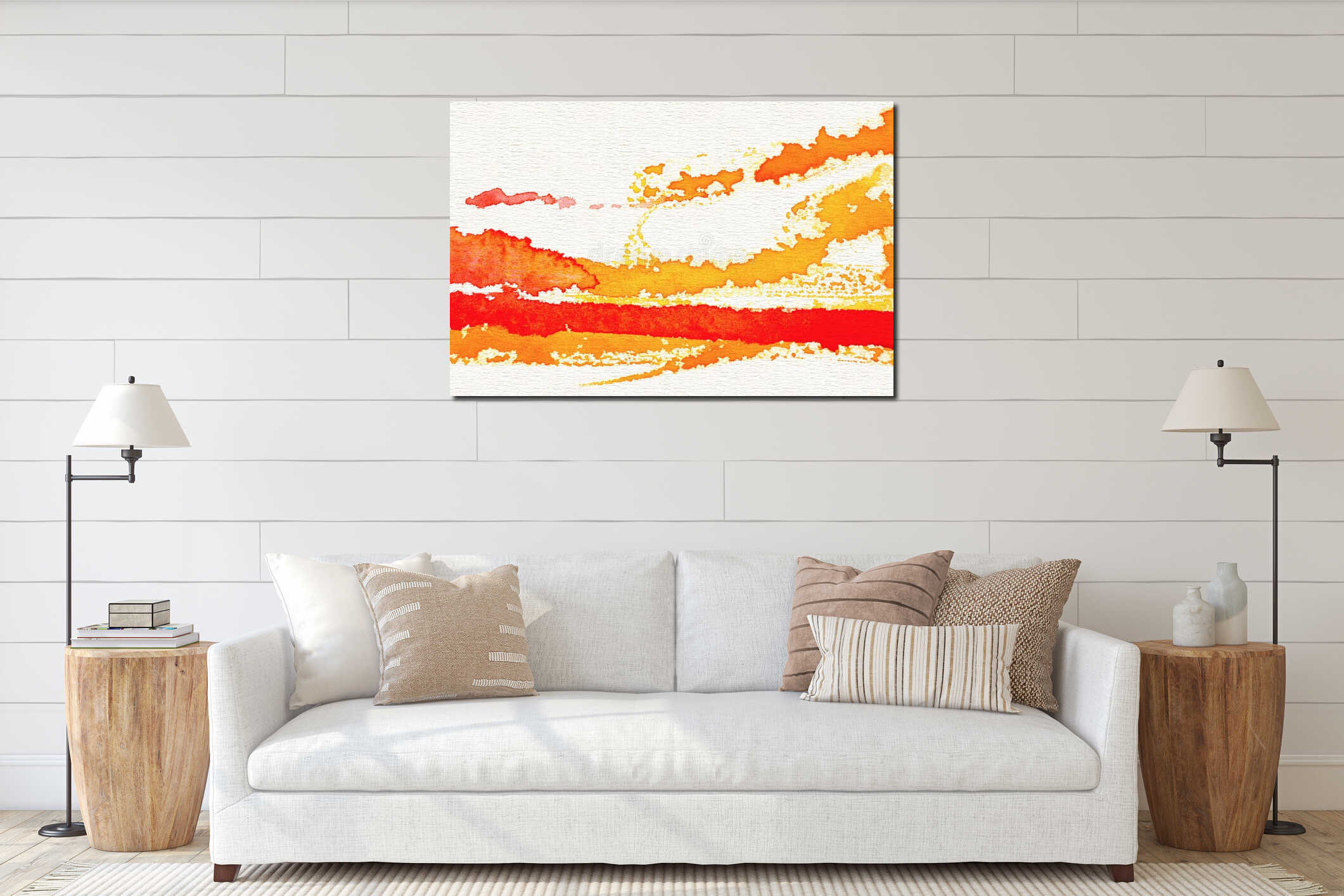 Canvas hanging interior mockup