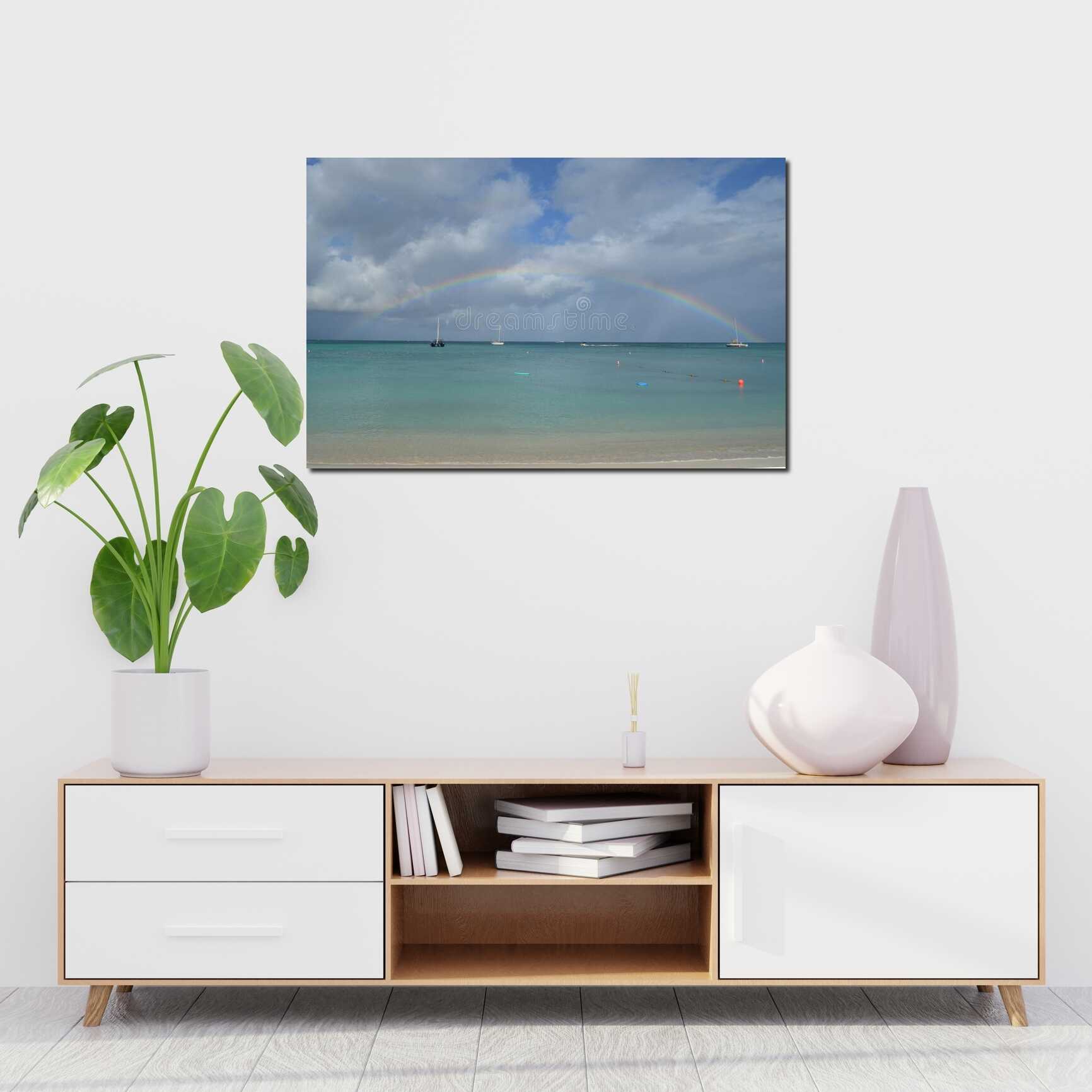 Canvas above sofa for size context