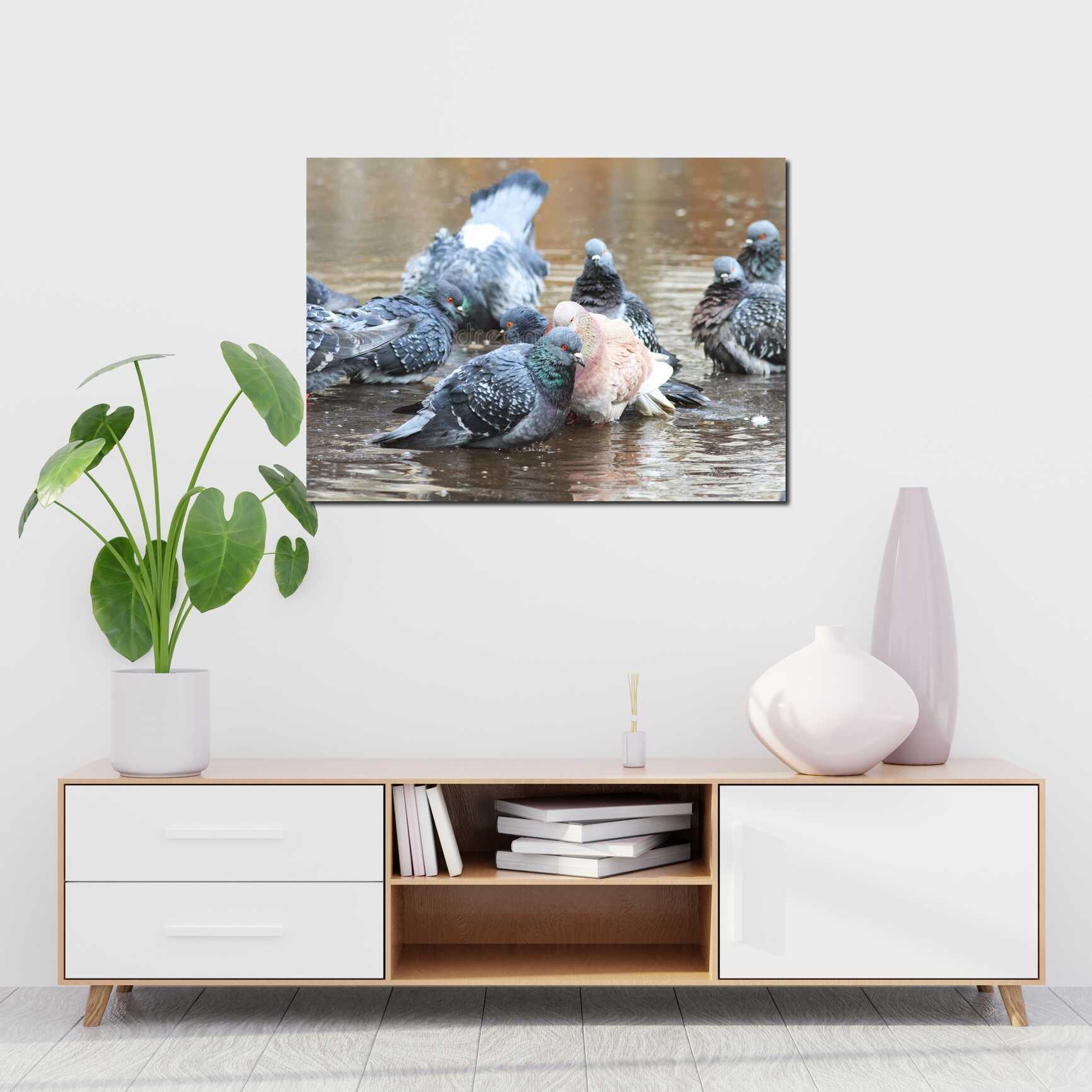 Canvas above sofa for size context